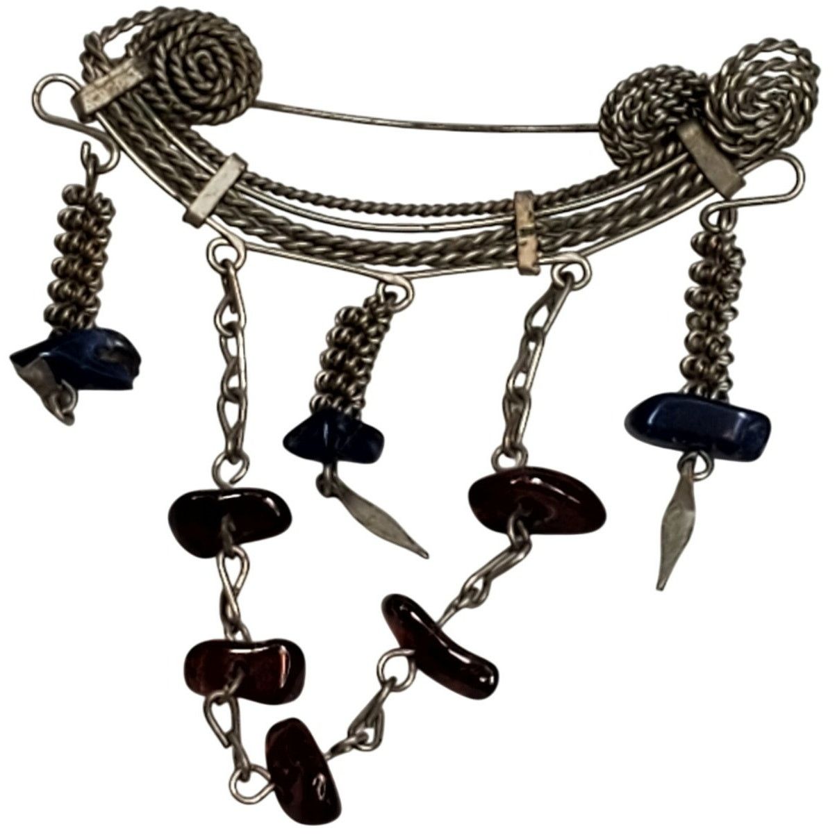 Other Abstract Chain Wire Dangle Brooch Pin 3" Vtg Unsigned Size ONE SIZE - 1 Thumbnail