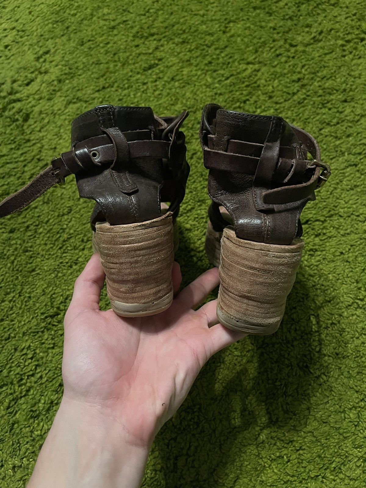 A.S.98 × Designer Airsteps A.S. 98 avant garde real leather sandals shoes Size US 9 / IT 39 - 4 Thumbnail