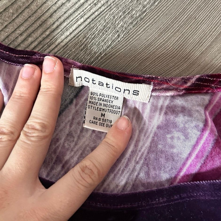 Other notations purple velvet pink long sleeve shirt Size M / US 6-8 / IT 42-44 - 3 Thumbnail