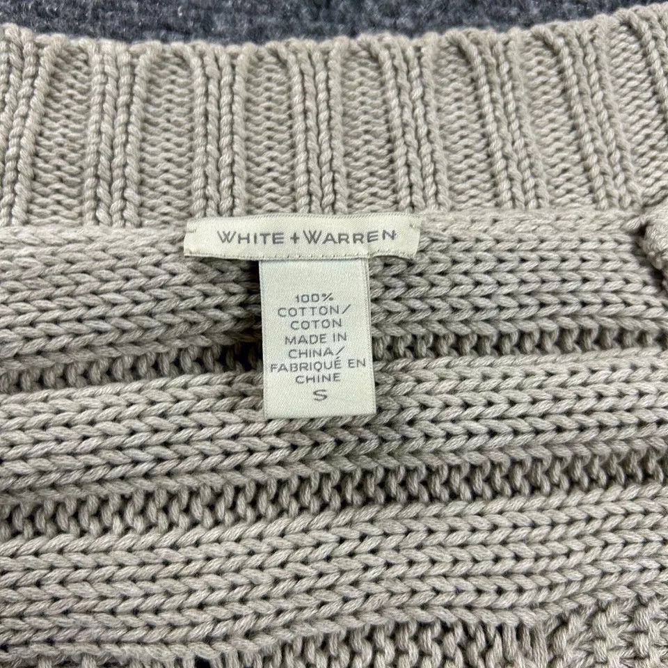 White + Warren White + Warren Cardigan Womens Small Knit Sweater Cotton Size S / US 4 / IT 40 - 3 Thumbnail