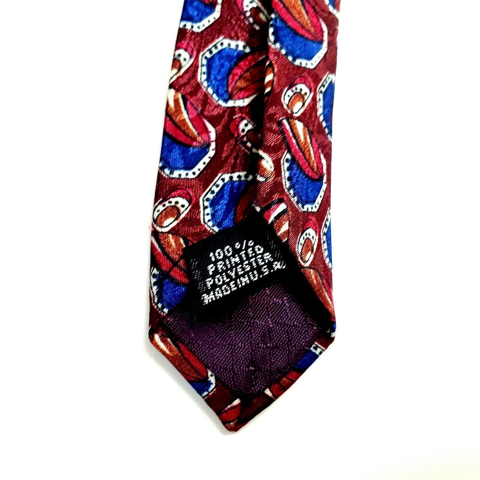 Christian Dior Monsieur Christian Dior Monsieur Polyester Tie Red Blue Abstract Geom Size ONE SIZE - 4 Thumbnail