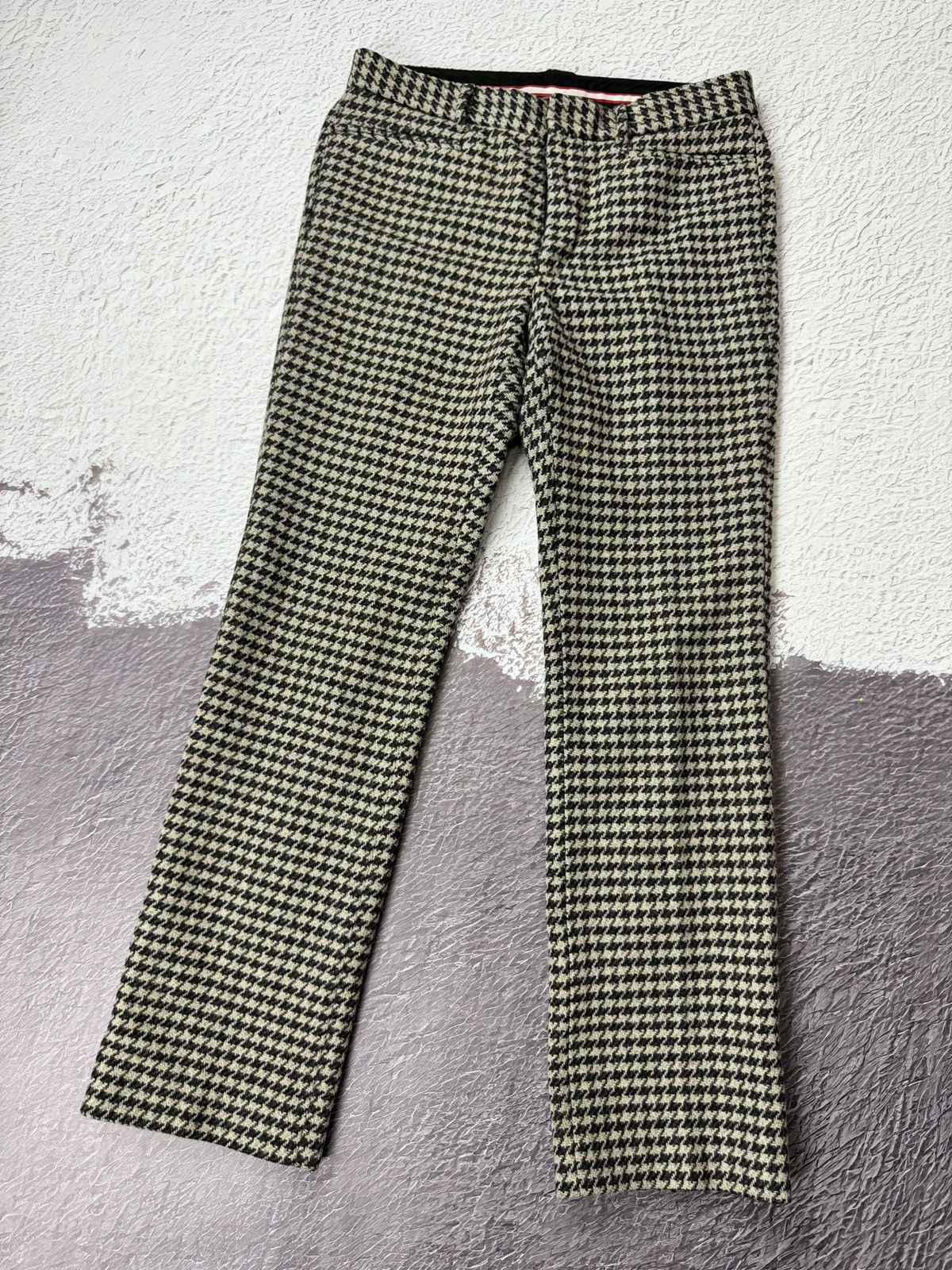 Bally Bally Wool Gray houndstooth casual classic pants Size US 30 / EU 46 - 1 Thumbnail