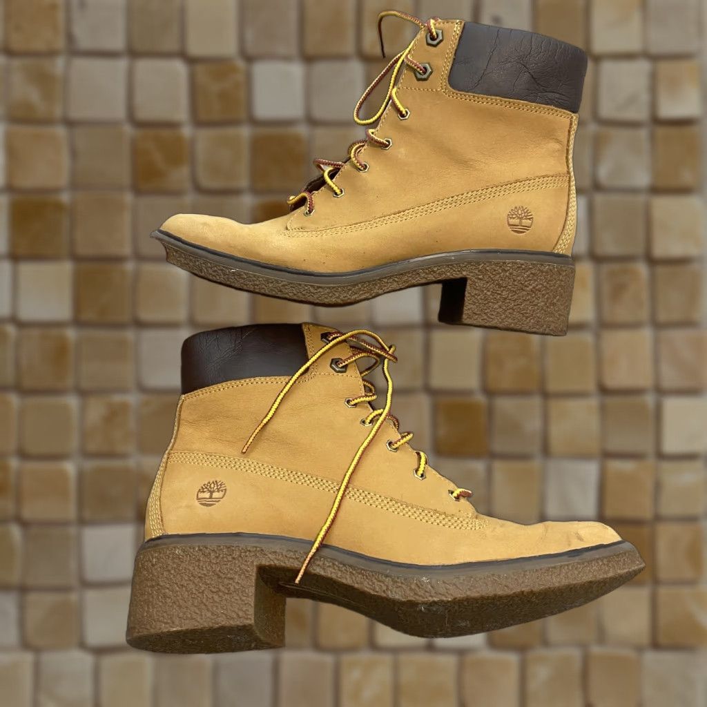 Timberland Timberland Boots Womens Size 7 Brown Nubuck Ankle Lace Up Block Heel A1KLL Size US 7 / IT 37 - 1 Thumbnail