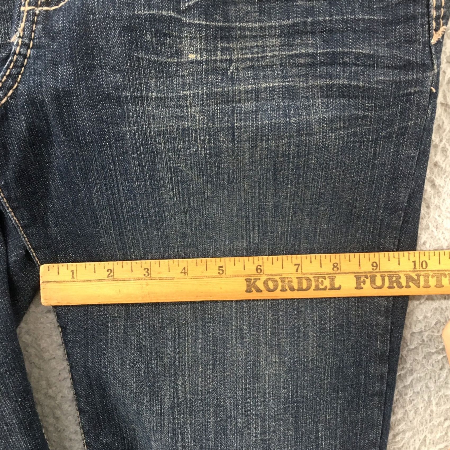 Denime Common Genes Capri Crop Jeans Womens 10 Blue Denim Zip Fly 5-Pocket Casual Jeans Mens Girls Womens Size 32" / US 10 / IT 46 - 6 Thumbnail
