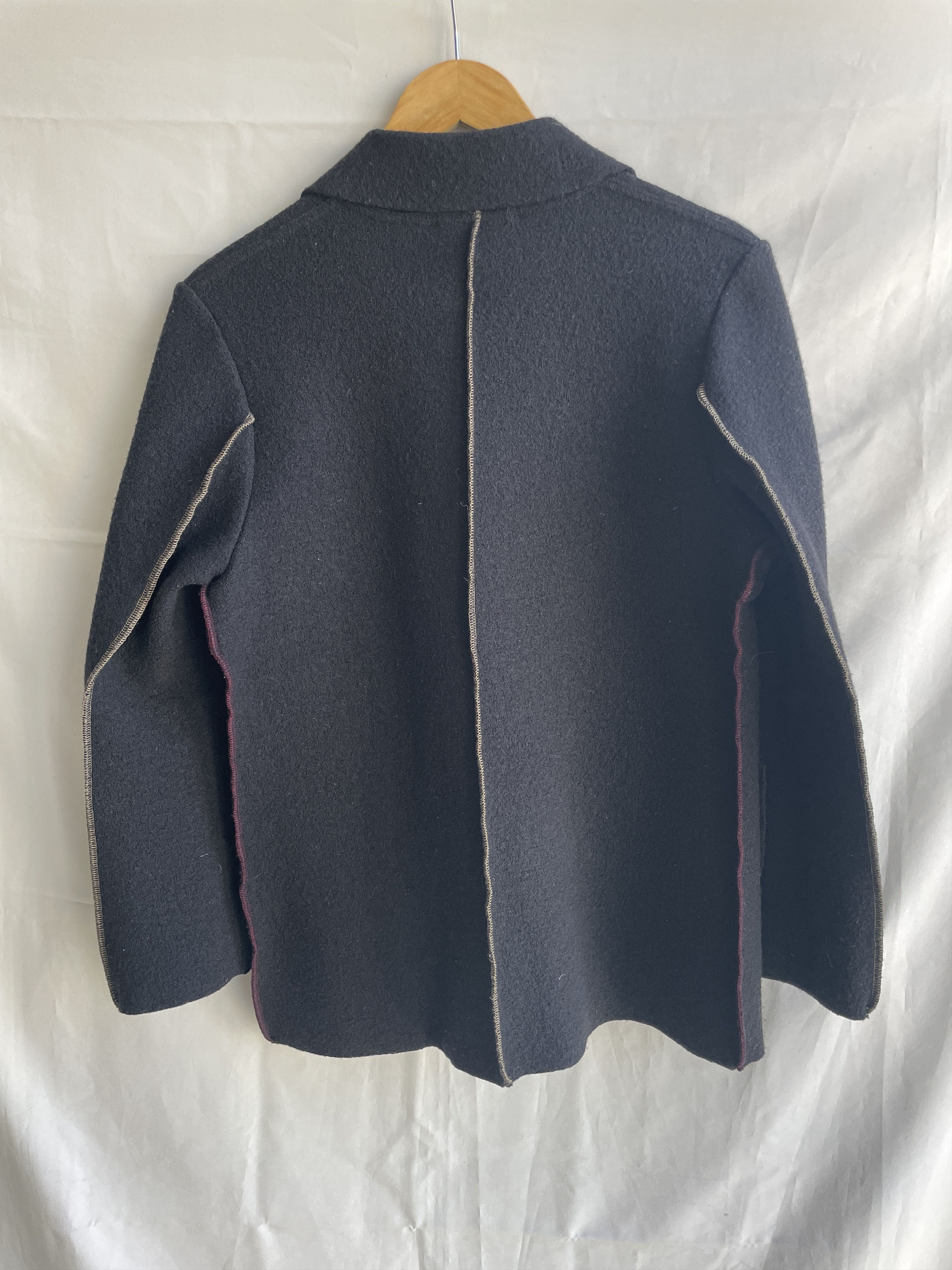 Cop Copine Cop Copine Boiled Wool Collared Unlined Jacket Coat Size M / US 6-8 / IT 42-44 - 2 Thumbnail