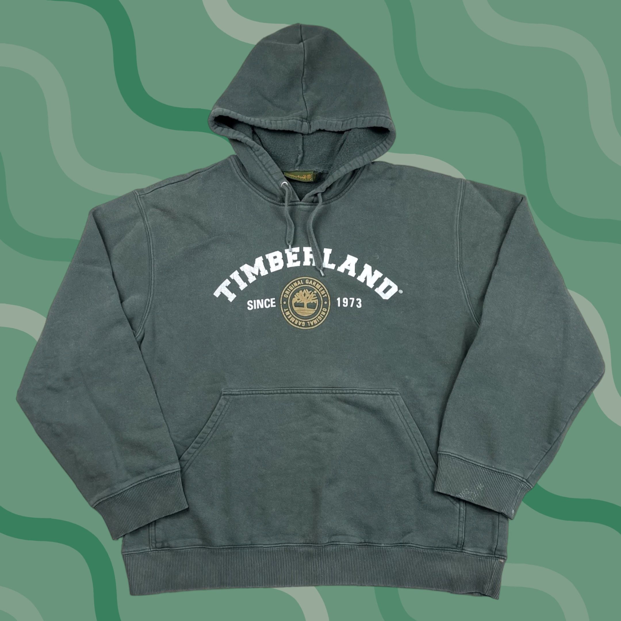 Timberland VINTAGE Timberland Hoodie Sweatshirt Mens M Military Green Spell Out Logo 90s Casual Size US M / EU 48-50 / 2 - 1 Thumbnail
