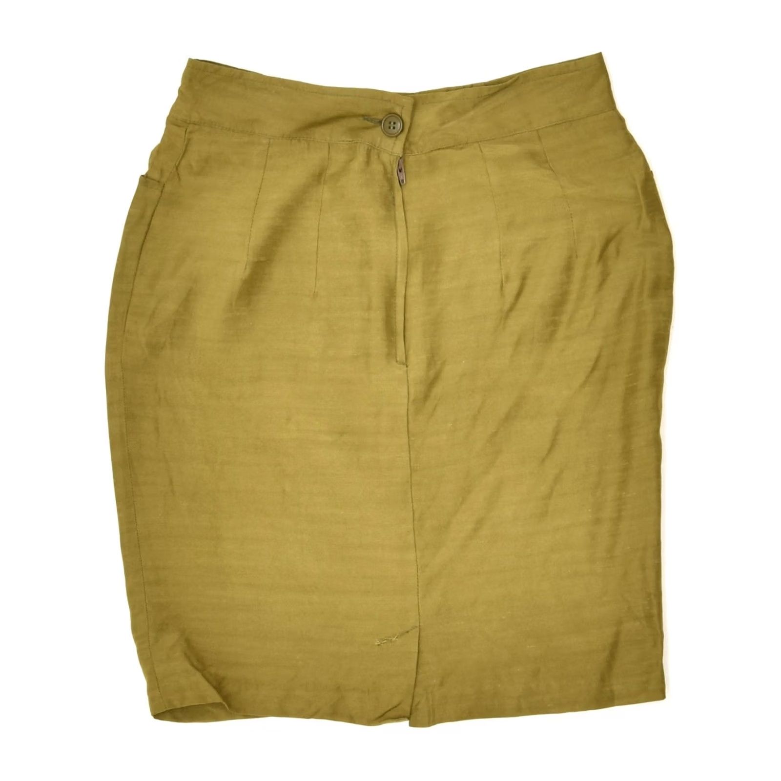 Vintage VINTAGE ANTONIO CACCIO Womens Pencil Skirt Small Green Polyester UK 8 Size 28" / US 6 / IT 42 - 2 Thumbnail