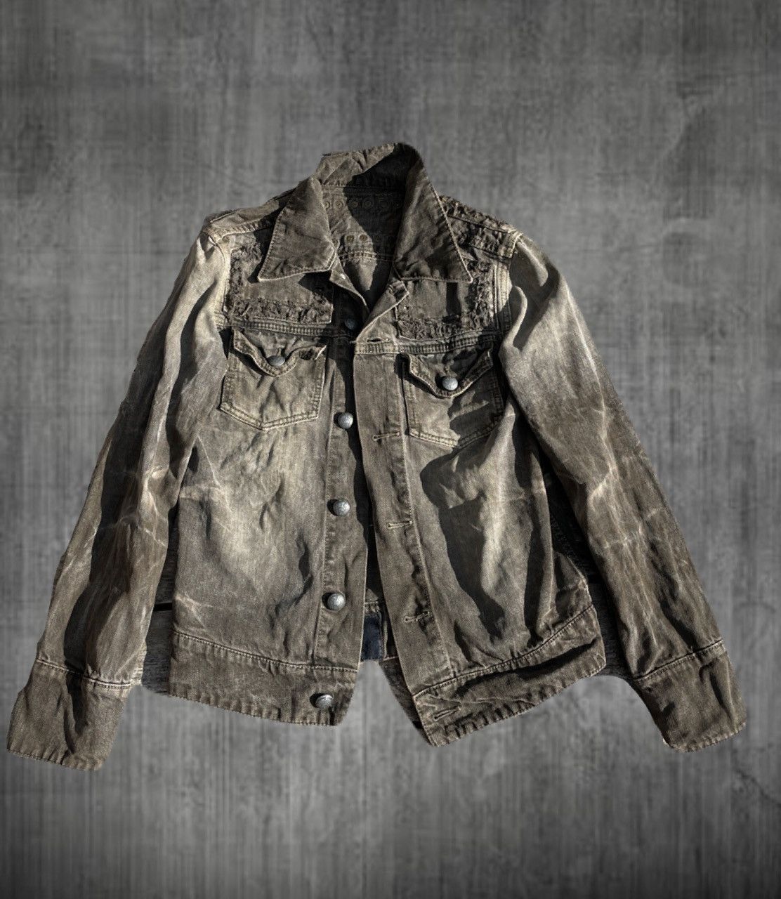 If Six Was Nine 2000s Japanese archive Vkei Distressed Stud Jacket Y2K Size US S / EU 44-46 / 1 - 1 Thumbnail