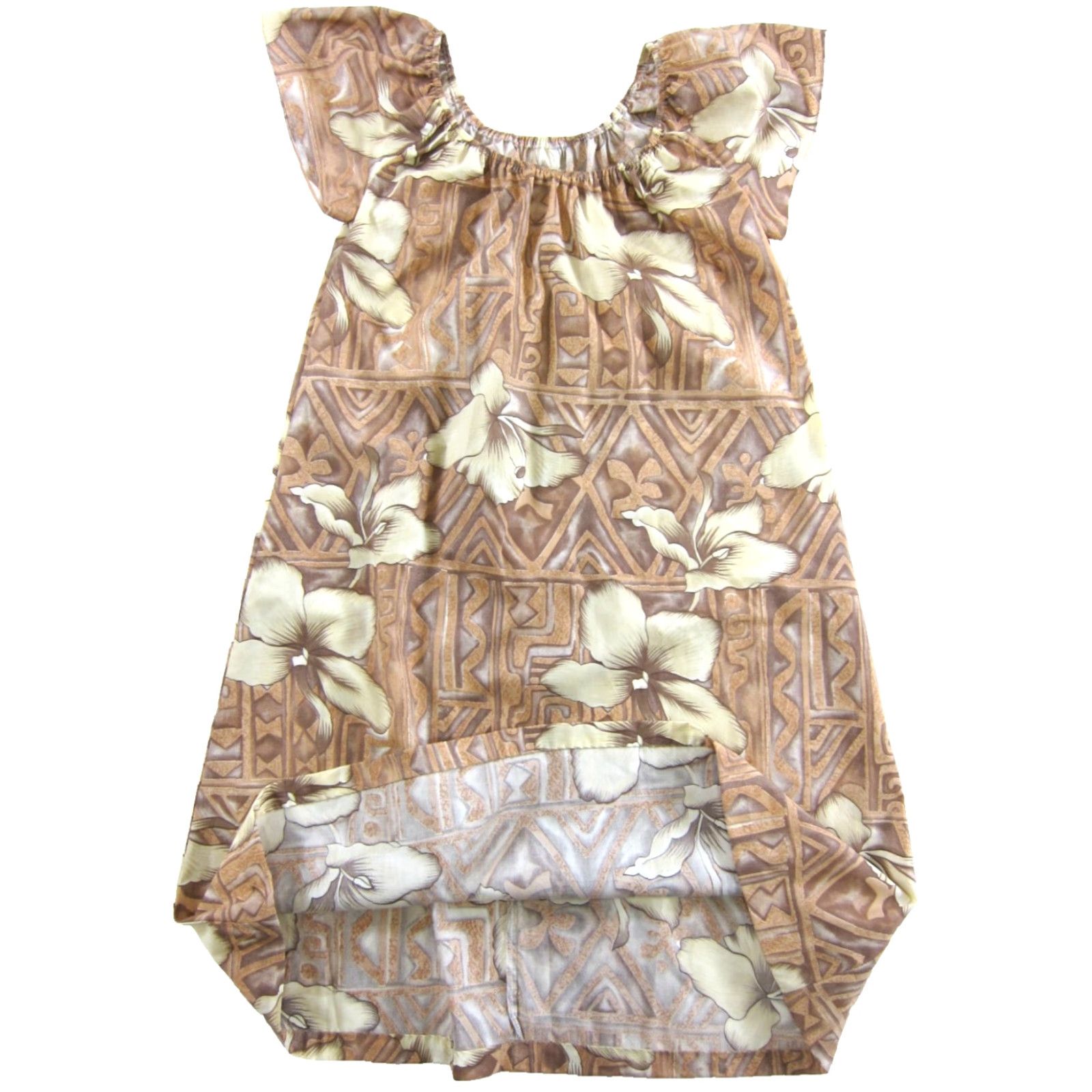Hilo Hattie VINTAGE Hilo Hattie Shirt Dress S Women Brown NWT Tropical Floral Short Sleeve Midi Sun Dress Size 28" / US 6 / IT 42 - 4 Thumbnail