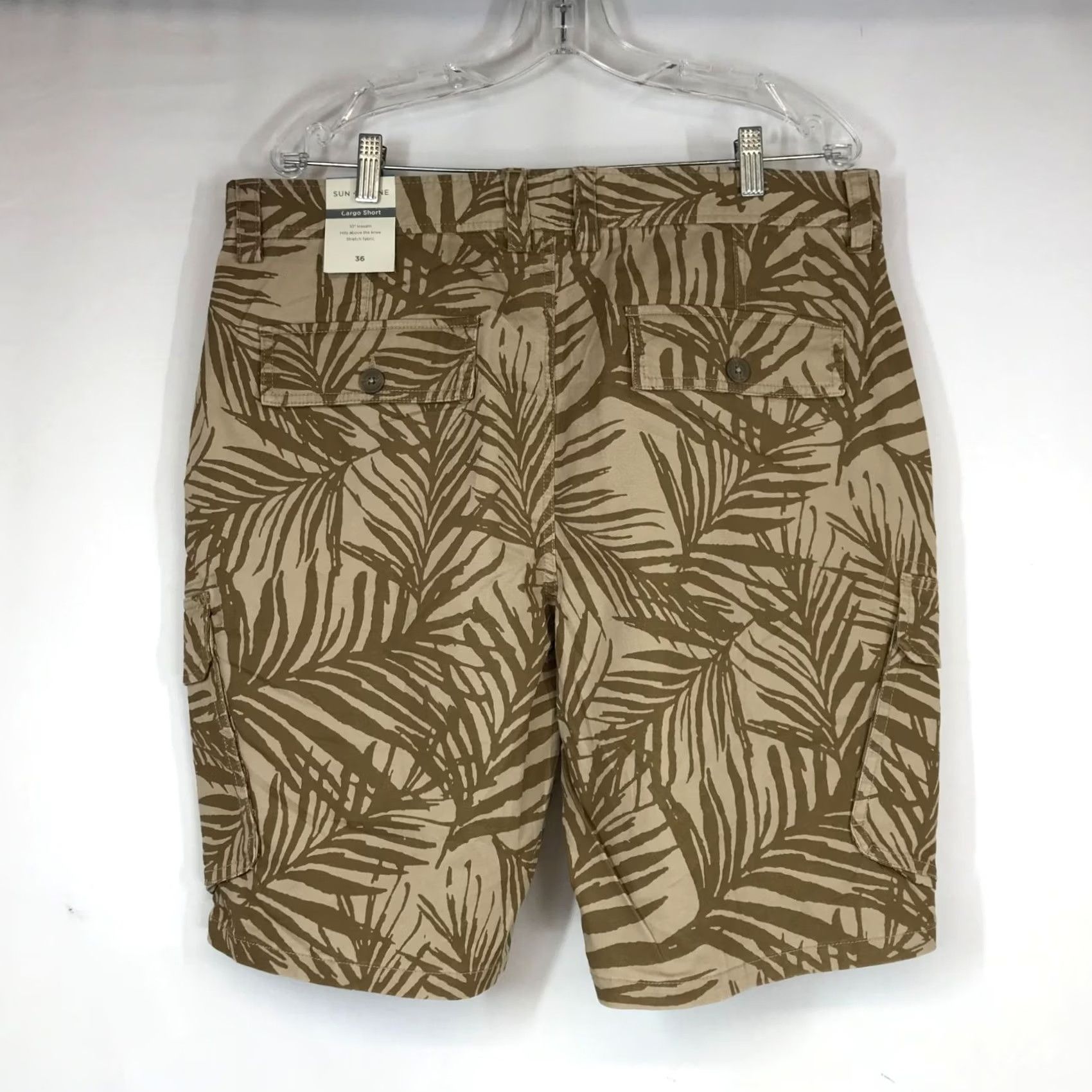 Vintage SUN + STONE Cargo Shorts Men's 36 TAN Cotton Blend Size US 36 / EU 52 - 4 Thumbnail
