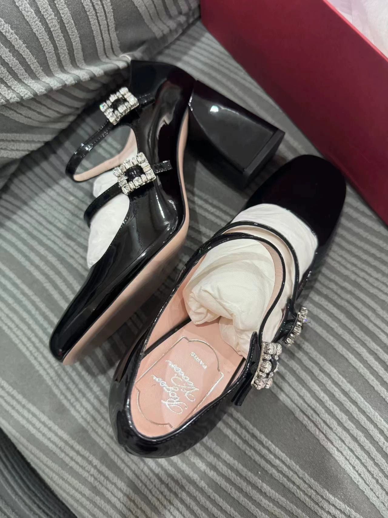 Roger Vivier Roger Vivier Crystal Buckle Mary Jane Heels 37.5 New Size US 7 / IT 37 - 5 Thumbnail