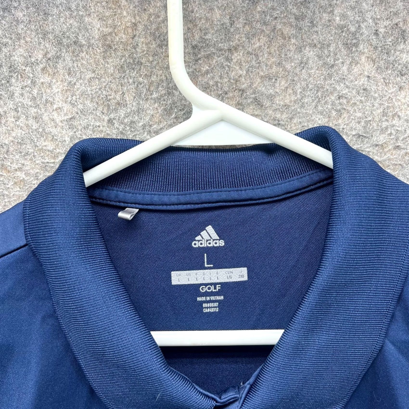 Adidas Adidas Polo Shirt Mens Large Blue Navy 365 Stretch Golf Golfer Elephant Knit Shirt Polo Short Sleeve Regular Fit Size US L / EU 52-54 / 3 - 6 Thumbnail