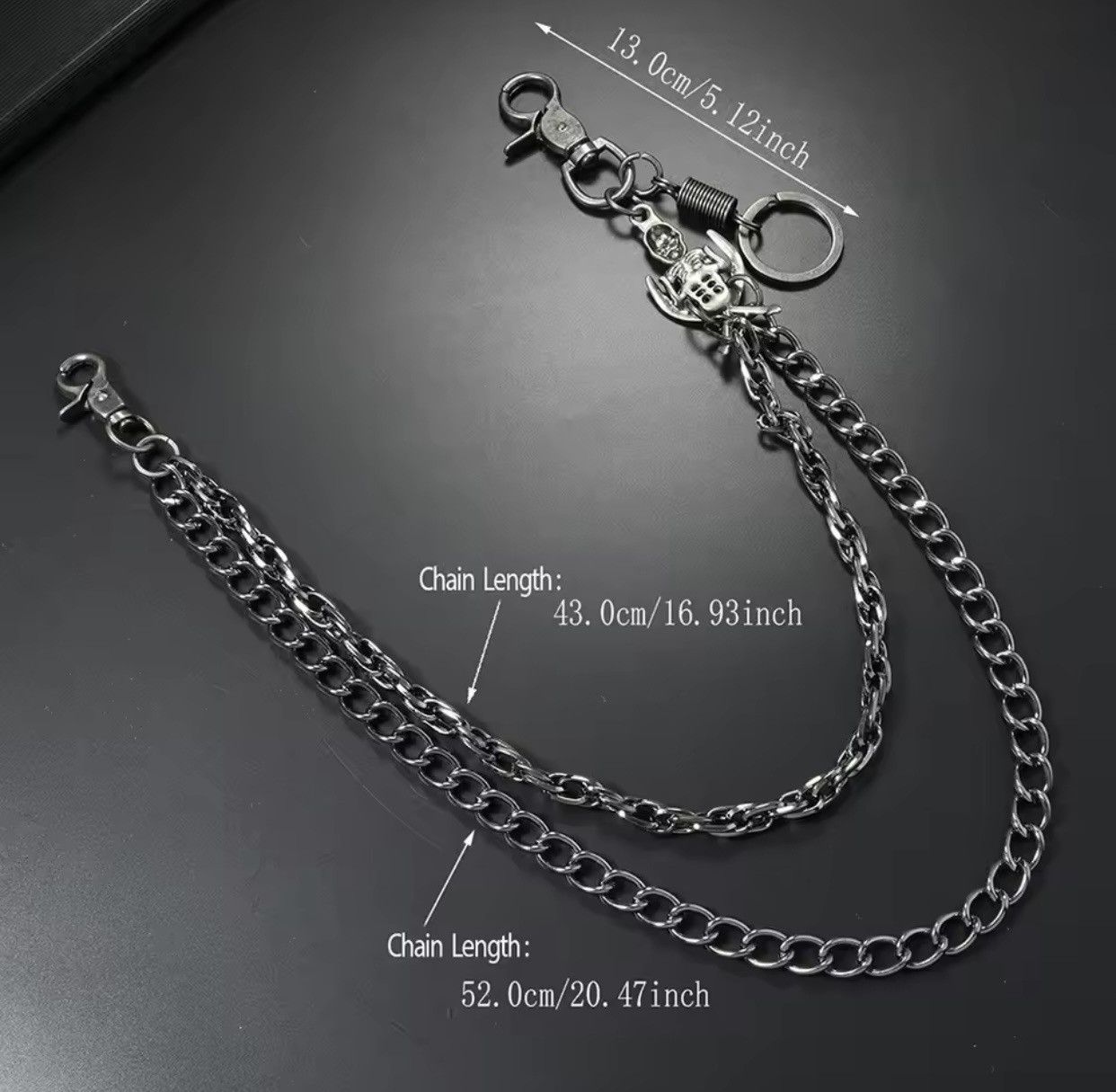 Jewelry skull pendant multi-layer pants chain Size ONE SIZE - 4 Thumbnail