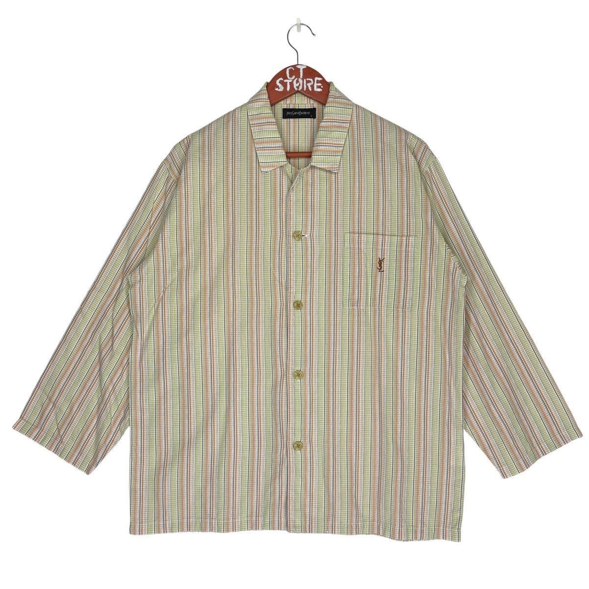 Vintage × Yves Saint Laurent Vintage Yves Saint Laurent Striped Shirt Size US S / EU 44-46 / 1 - 1 Thumbnail