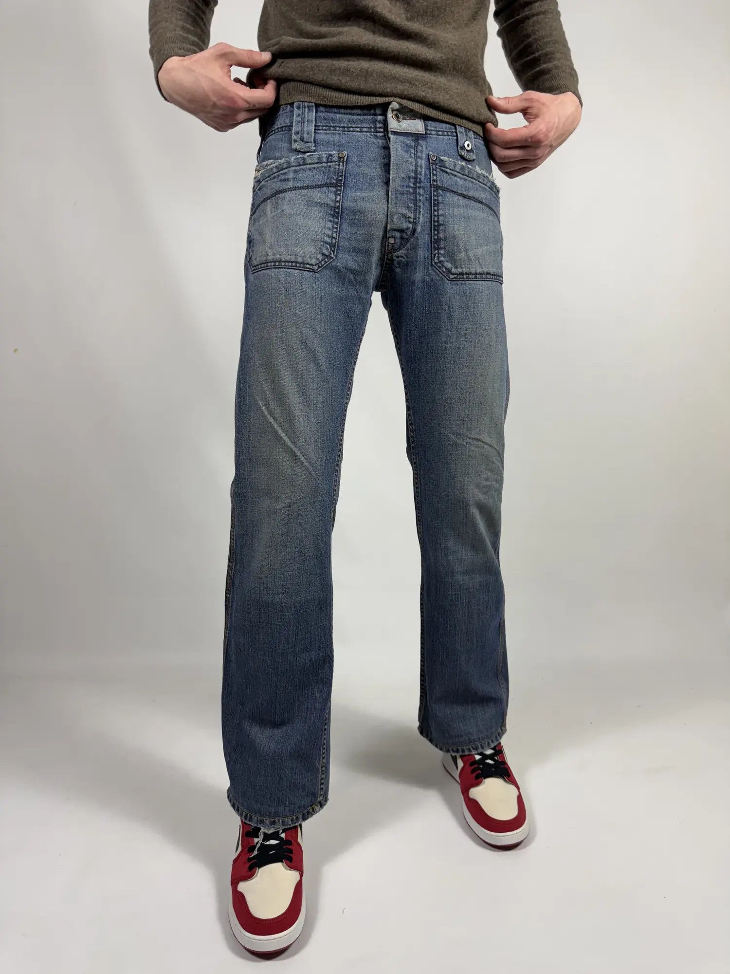 Diesel × Vintage Diesel Moorix Washed Straight Damaged Denim Pants Size US 30 / EU 46 - 2 Thumbnail