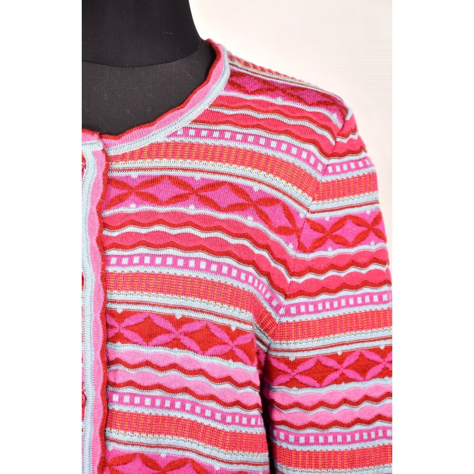 Pinko Oleana Cardigan Pink Women L Wool Silk 75% Merino 25% Silk Norway Vintage No N/A Size L / US 10 / IT 46 - 7 Thumbnail