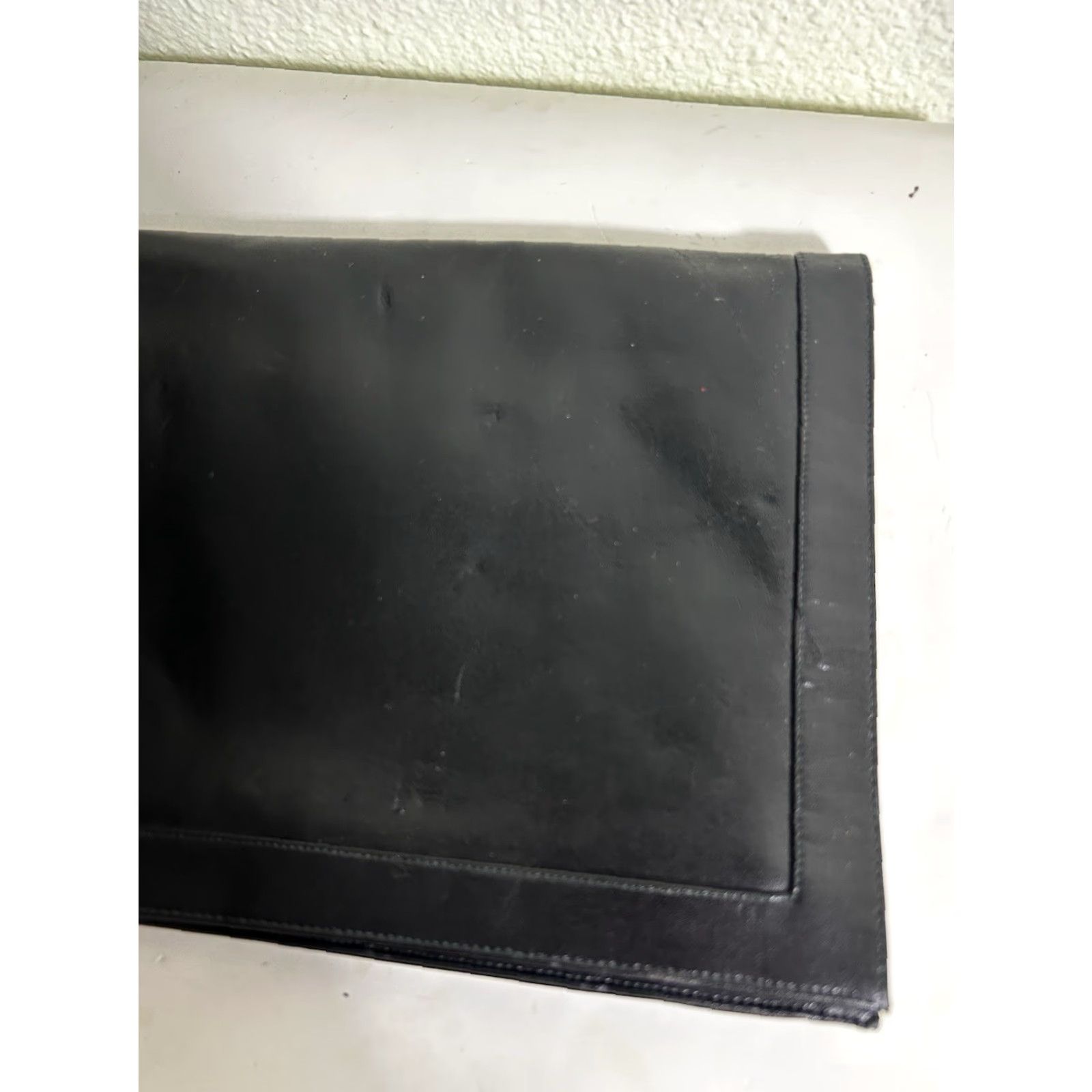 Vintage Lou Taylor Vintage Purse Black Leather Mirror Italy 12x8x1 Clutch Women Womens Size ONE SIZE - 2 Thumbnail