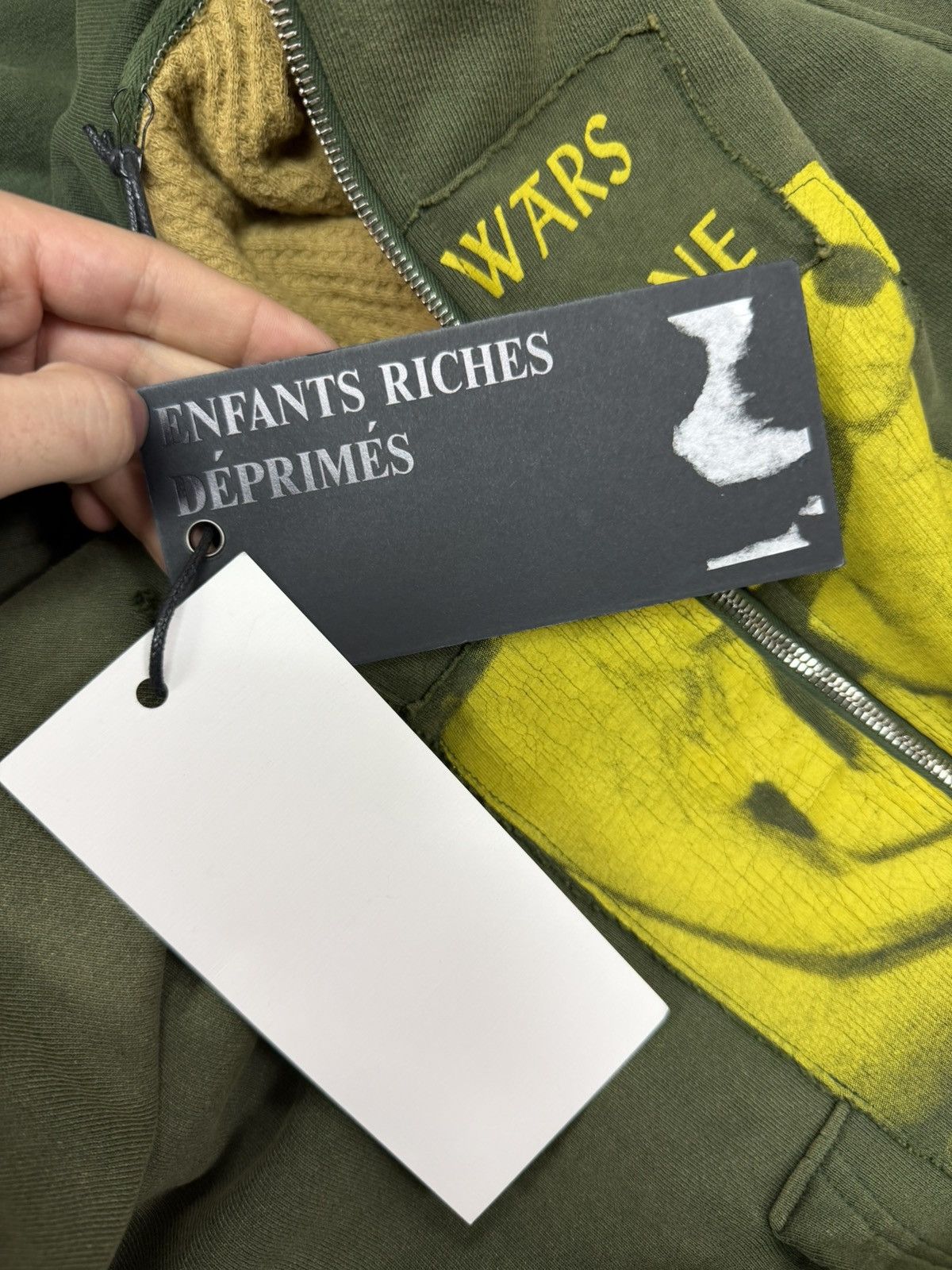Enfants Riches Deprimes ENFANTS RICHES DÉPRIMÉS Green Two Wars Zip Up Hoodie Medium Size US M / EU 48-50 / 2 - 5 Thumbnail