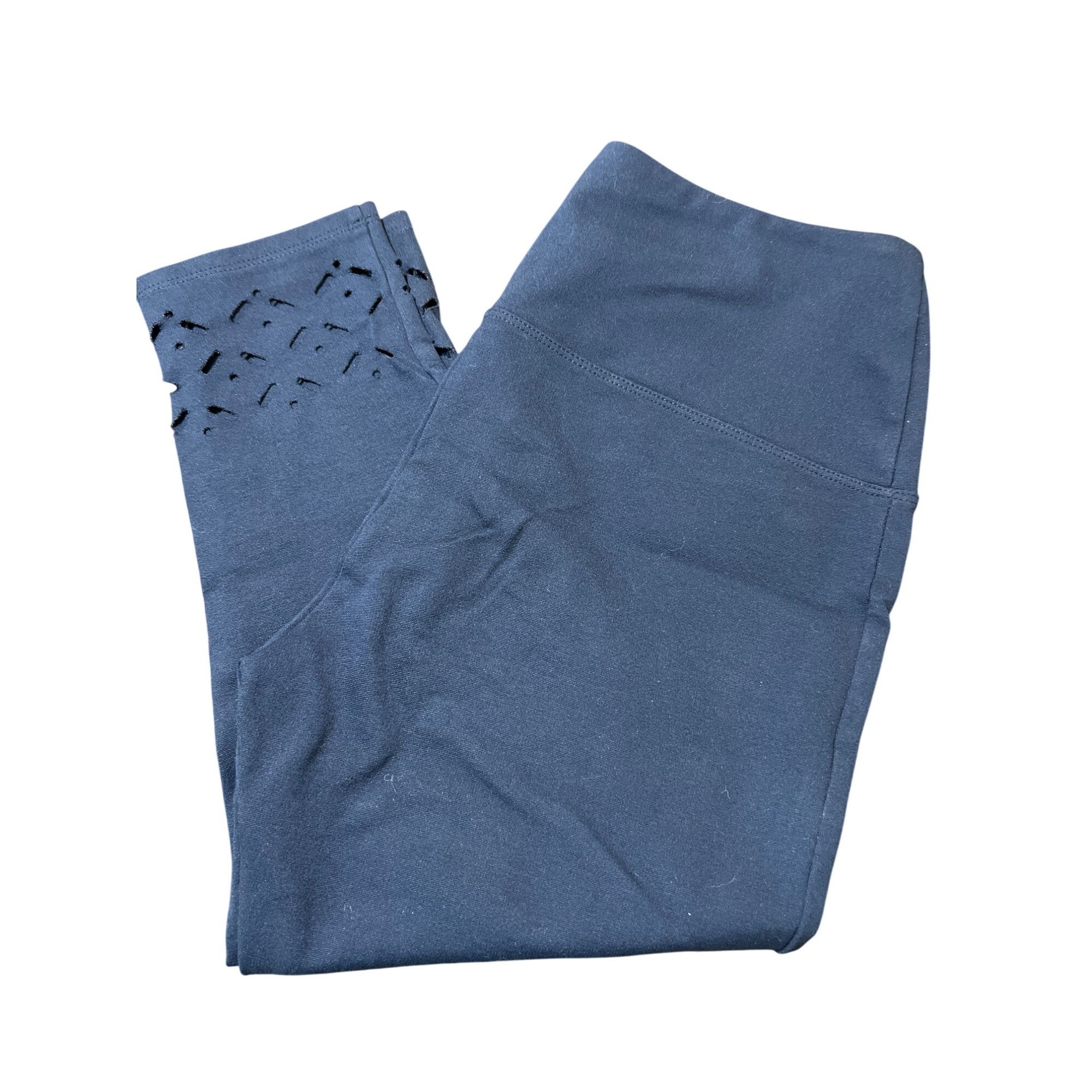 Other Athena Marie Navy Blue Capri Leggings Laser Cut Details Stre Size 34" / US 12 / IT 48 - 4 Thumbnail