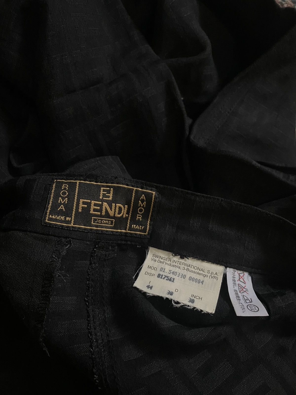 Fendi Vintage Fendi Black Zucca Monogram Linen Pants Size 30" / US 8 / IT 44 - 5 Thumbnail