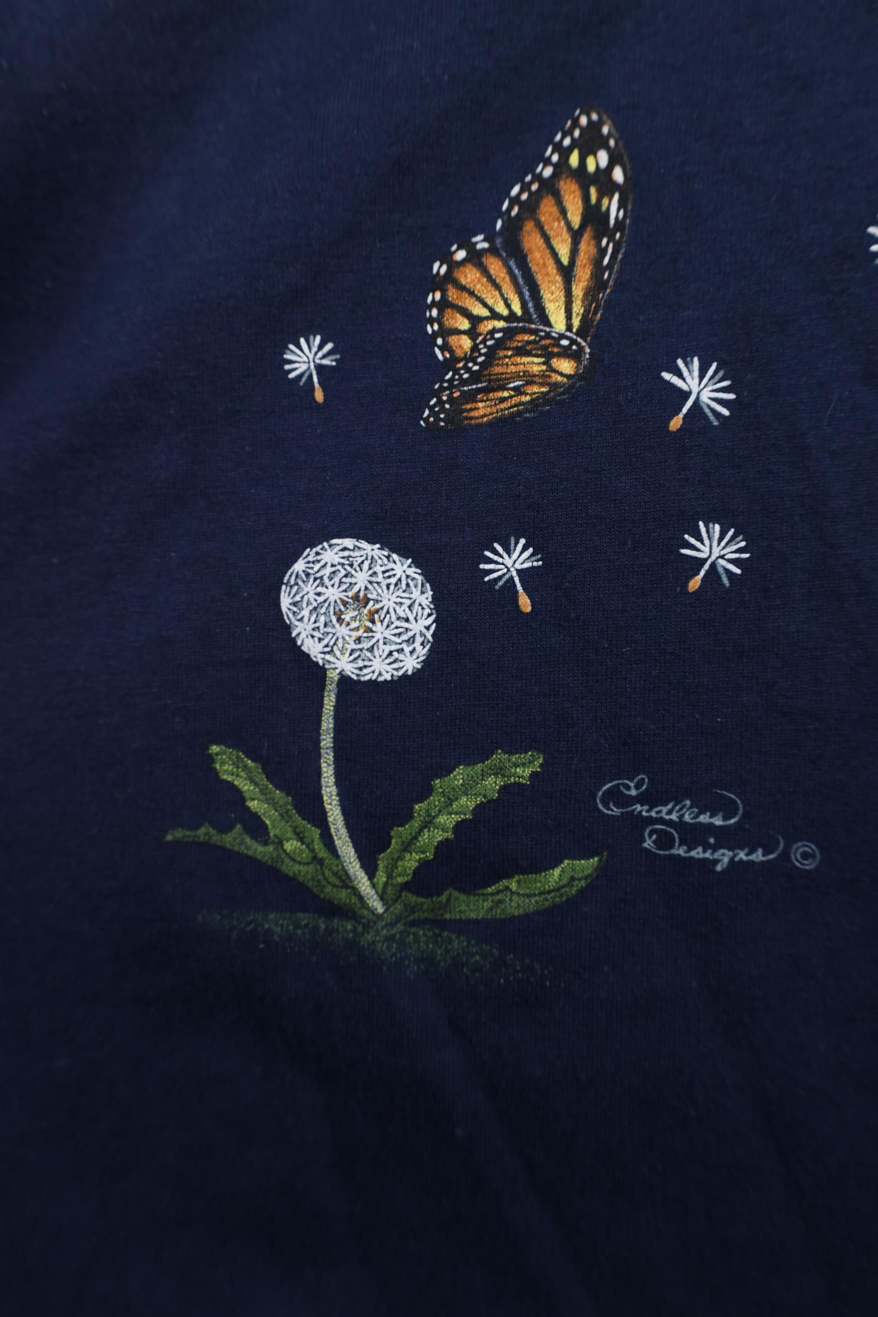 Vintage Vintage 90s Streetwear Earth Day Butterfly Dandelion T-Shirt Size XXL / US 16-18 / IT 52-54 - 6 Thumbnail