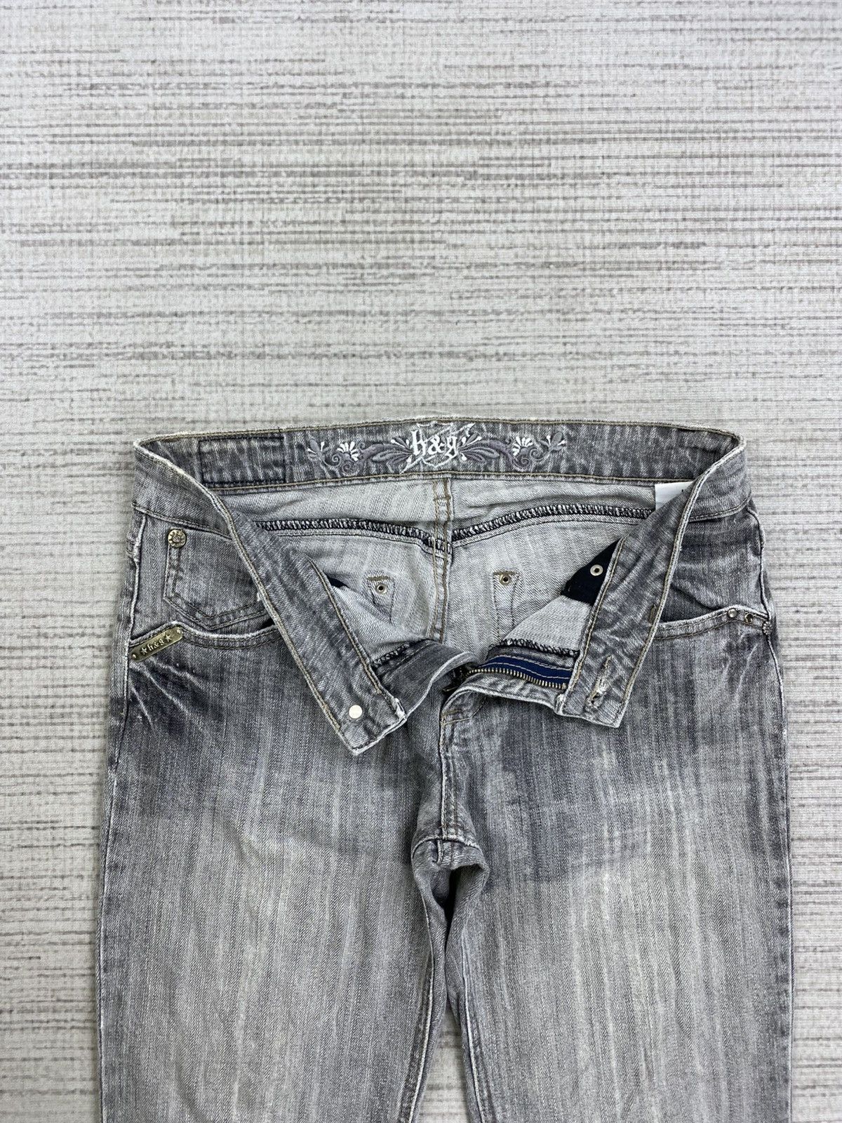 Hysteric Glamour Vintage Flared H&G Grey Wash Denim Pants Size US 31 - 7 Thumbnail