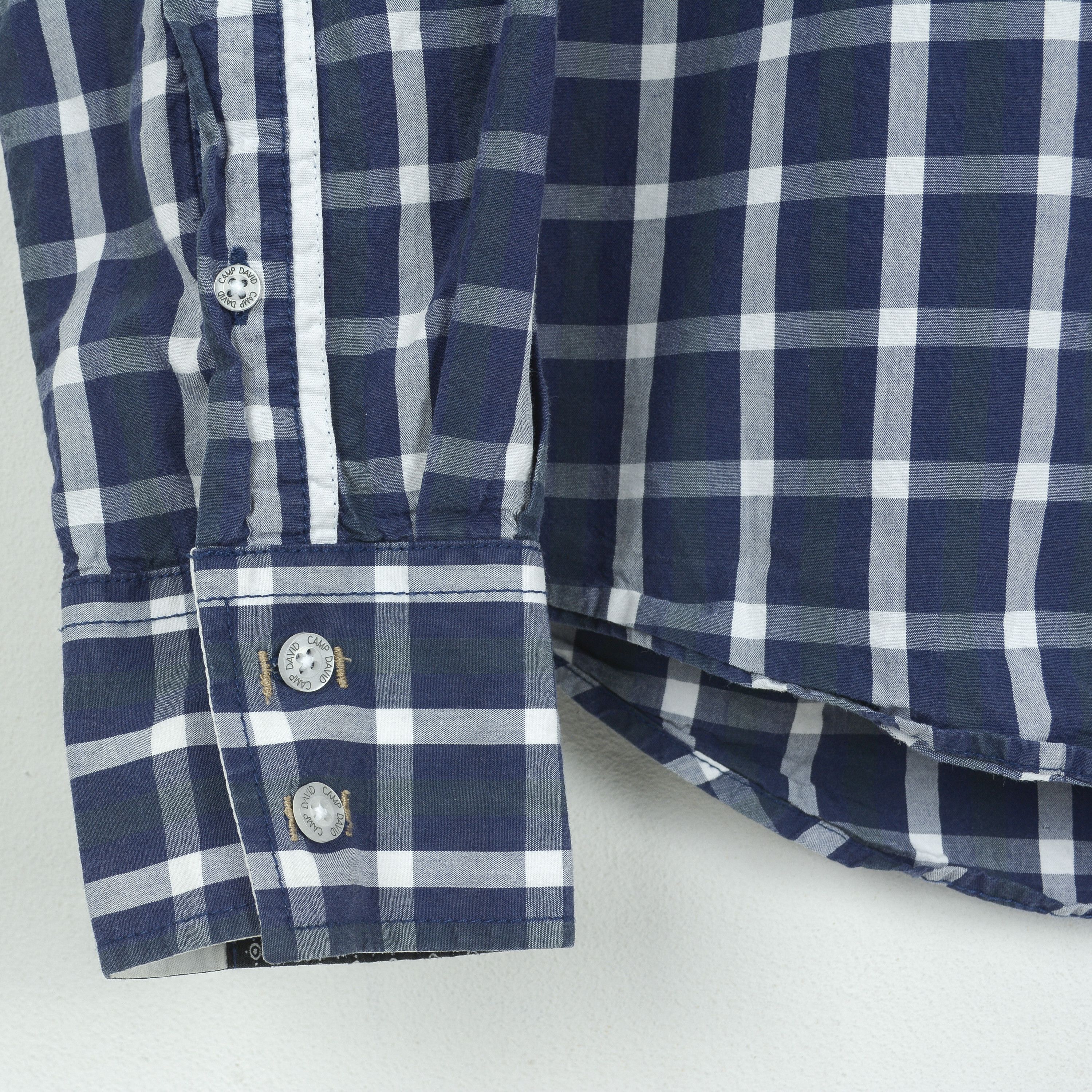 Camp David Men Shirt Muscle Fit High Quality Casual Button Cotton Check Size US L / EU 52-54 / 3 - 4 Thumbnail