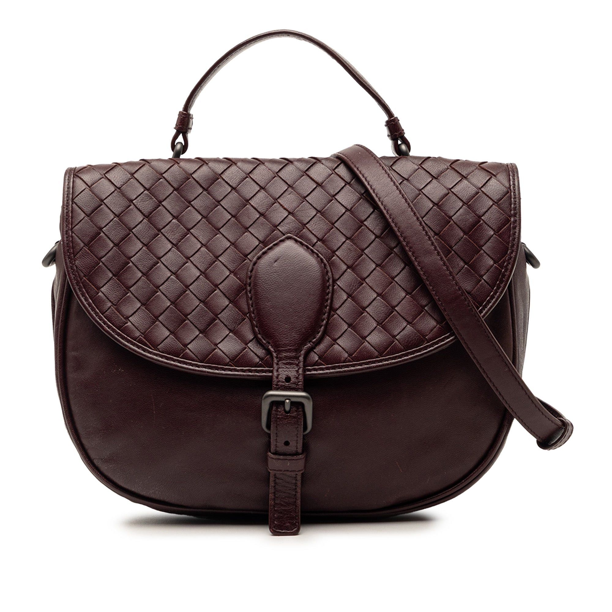 Bottega Veneta Intrecciato Trimmed Leather Double Sided Flap Satchel Size ONE SIZE - 1 Thumbnail