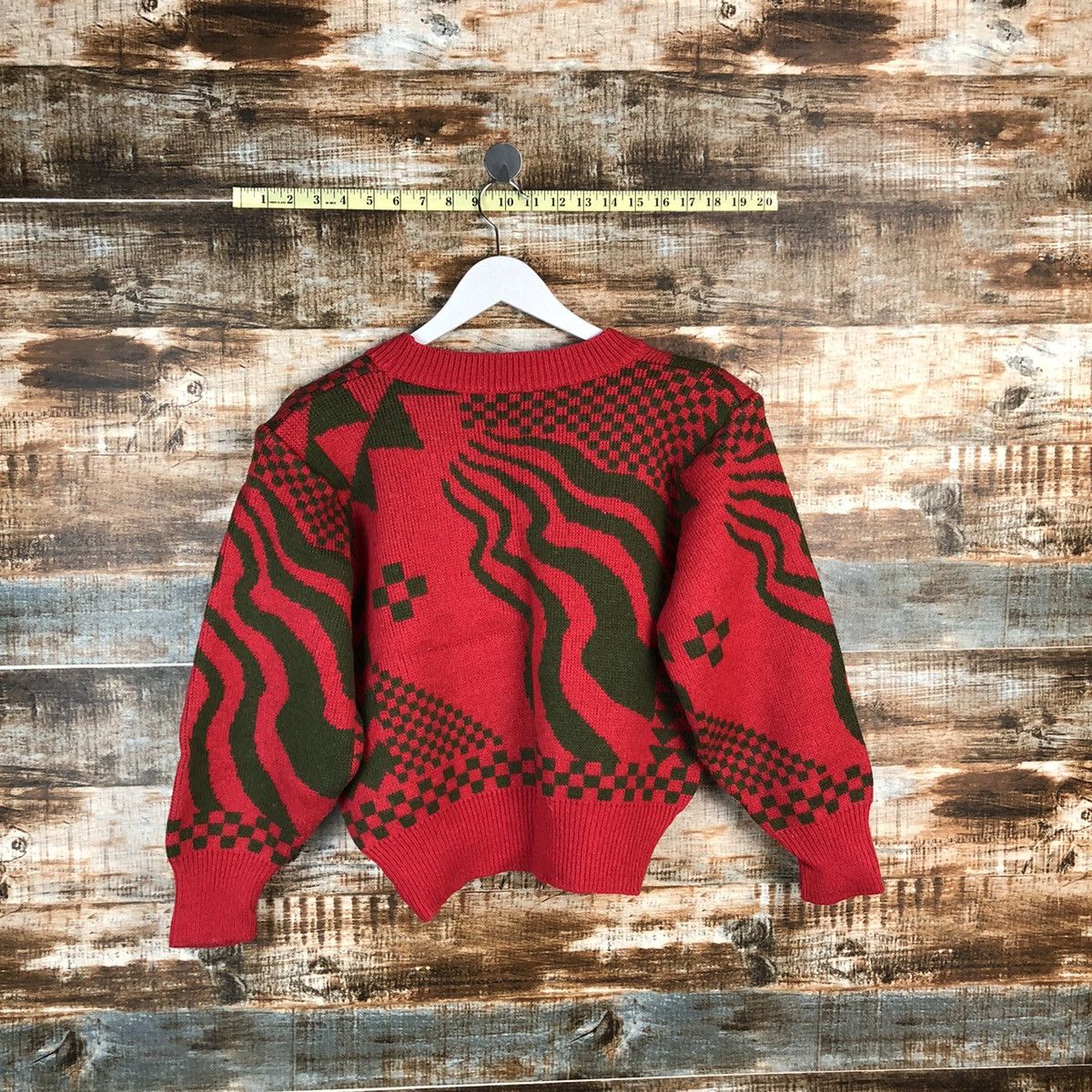 Homespun Knitwear × Japanese Brand × Vintage Self Suece Red vintage Knitwear #A1706 Size S / US 4 / IT 40 - 12 Thumbnail