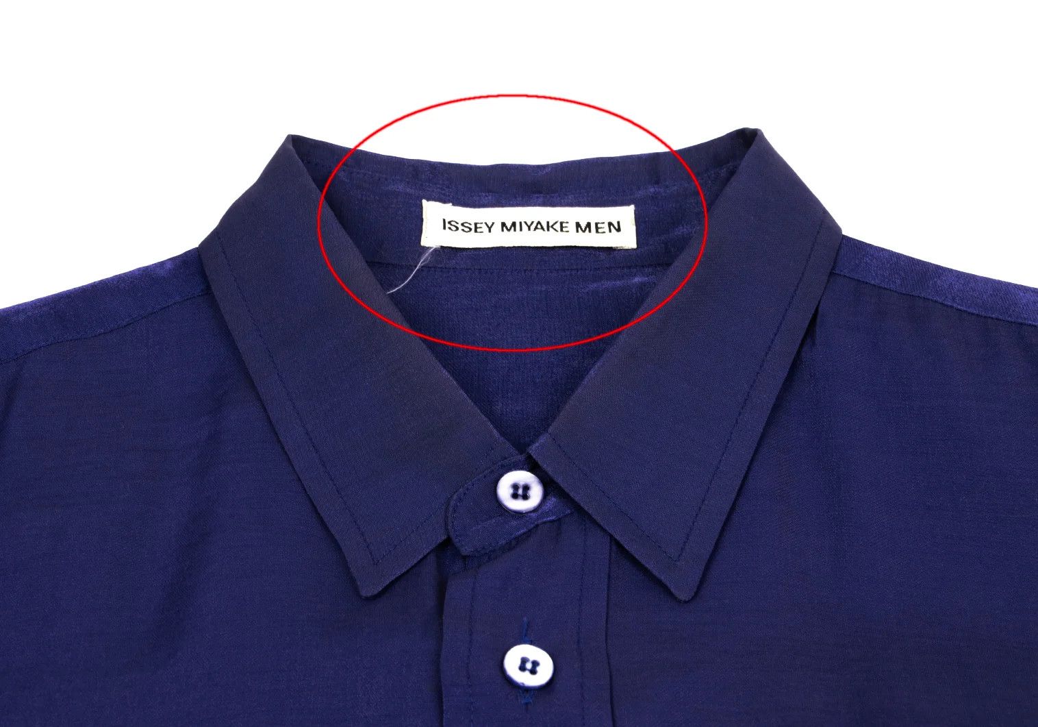 Issey Miyake Shiny Rayon-Nylon Long Sleeve Shirt in Blue, Size L Size US L / EU 52-54 / 3 - 4 Thumbnail