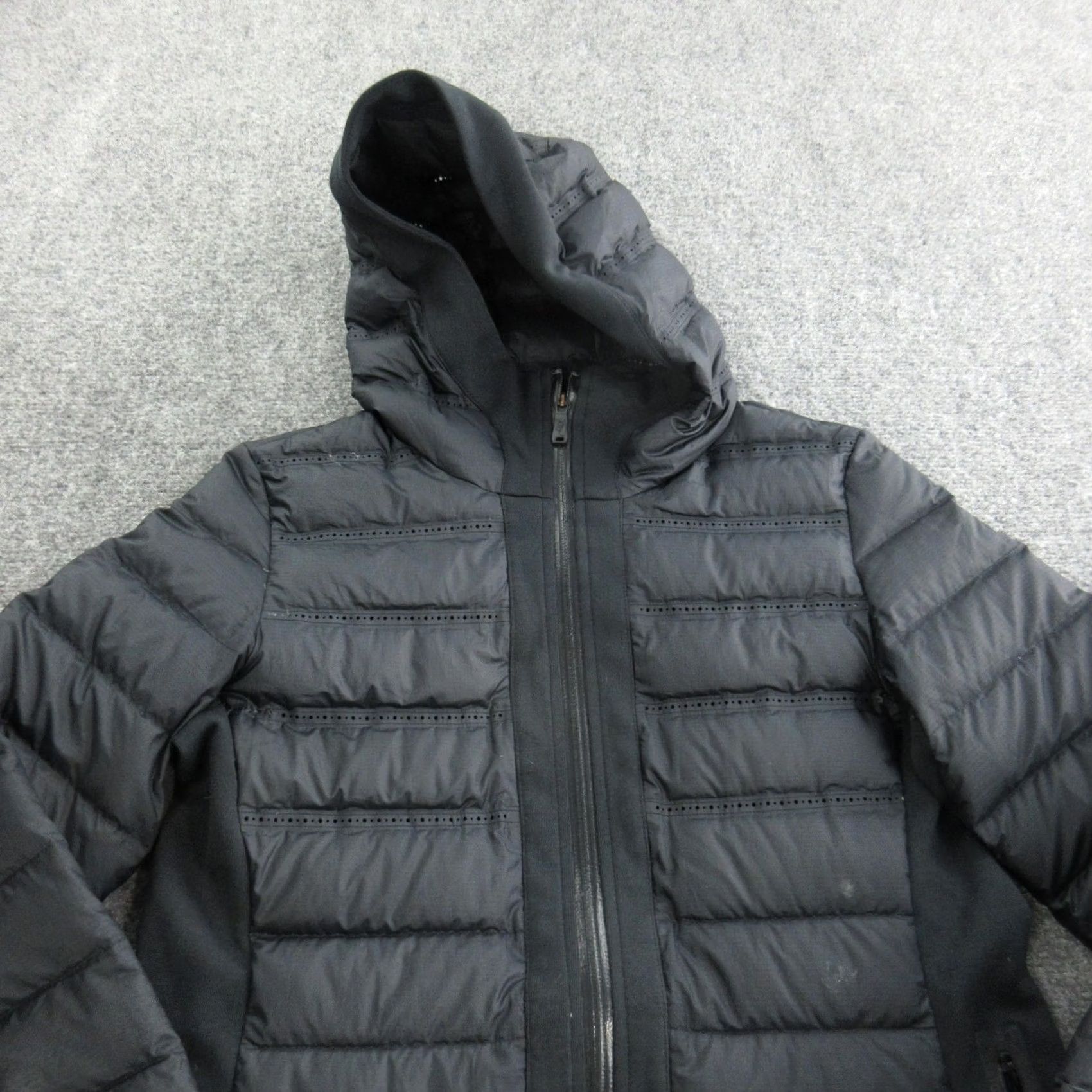 Nike Nike Puffer Jacket Womens Medium Black Hooded Down Parka 2-Way Zip 683941-010 Size M / US 6-8 / IT 42-44 - 6 Thumbnail