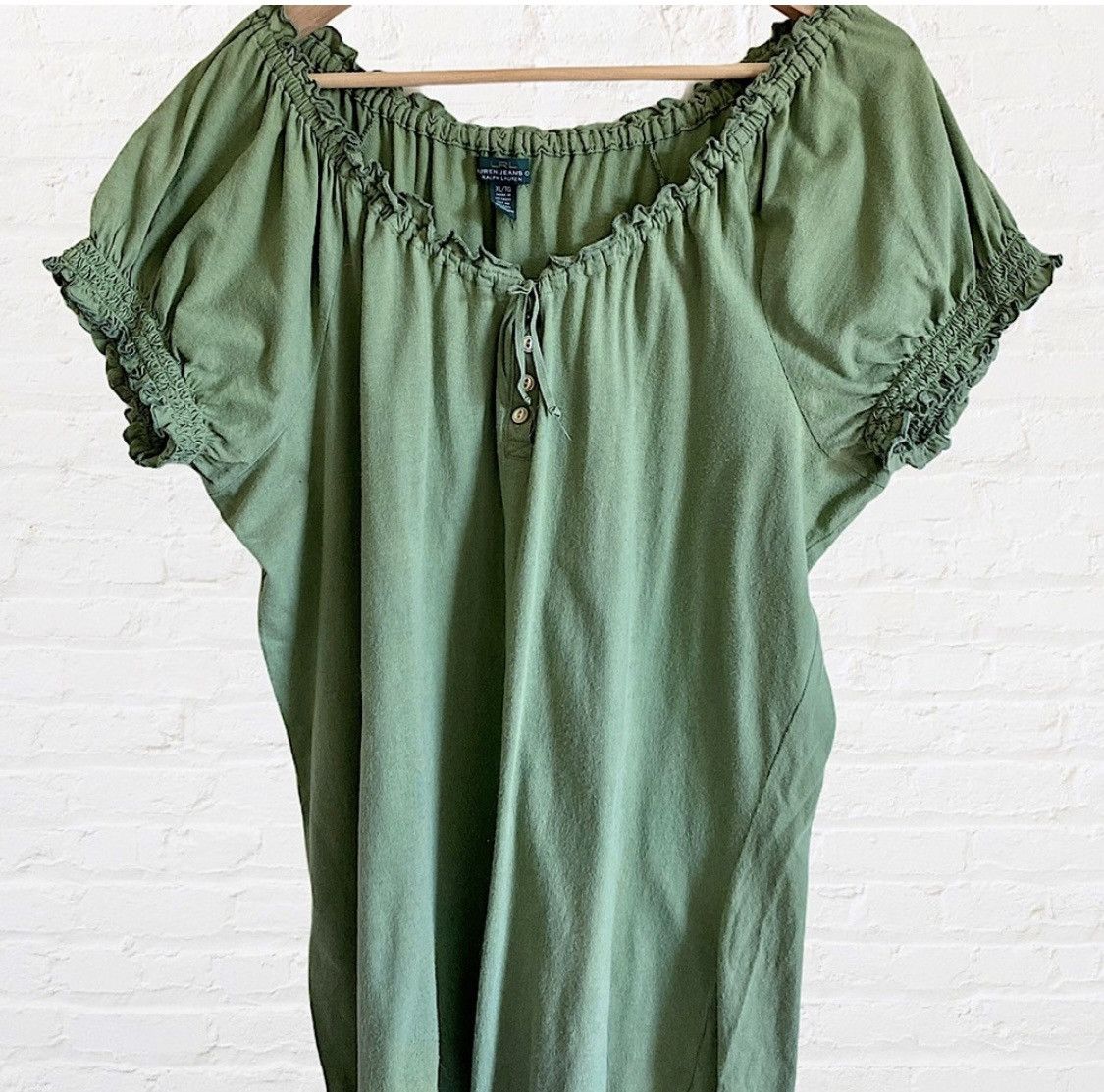Ralph Lauren LAUREN RALPH LAUREN RUFFLED SHORT SLEEVE SHIRT TOP SIZE XL Size XL / US 12-14 / IT 48-50 - 5 Thumbnail