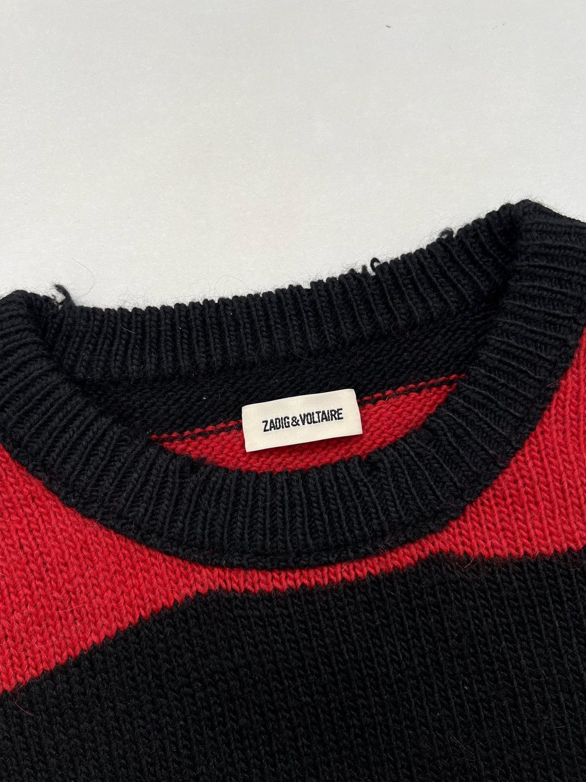 Zadig & Voltaire Zadig&Voltaire Bensti Striped Distressed Kurt Cobain Sweater Size US M / EU 48-50 / 2 - 9 Thumbnail