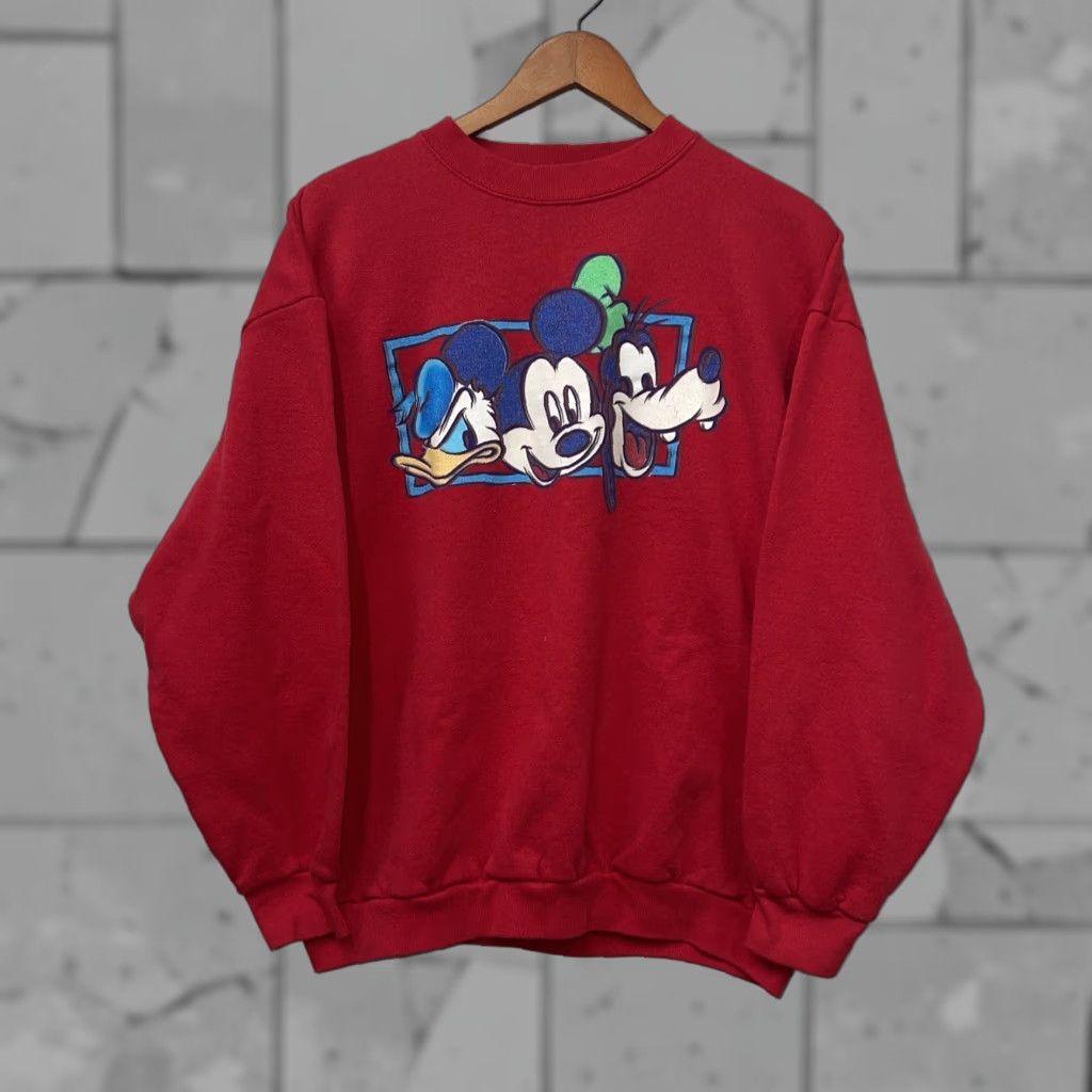 Disney VINTAGE Disney Tultex Maximum Sweats Sweatshirt Mens XL Red Pullover Size US XL / EU 56 / 4 - 1 Thumbnail
