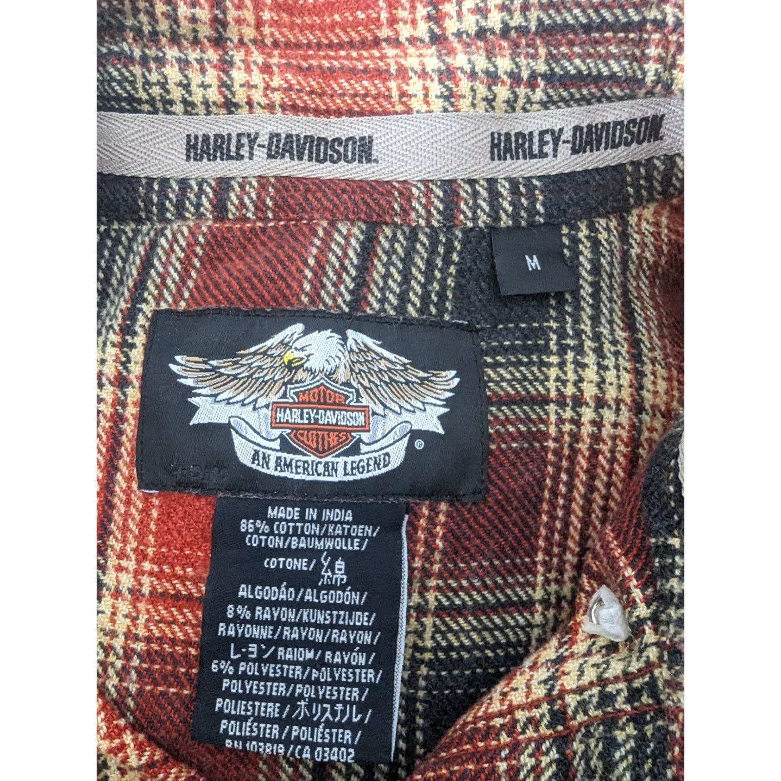 Harley Davidson Harley-Davidson Shirt Mens M Plaid Flannel Long Sleeve Button-Up Biker Motorcycle Casual Fall Spring Winter Multicolor Cotton Size US M / EU 48-50 / 2 - 3 Thumbnail