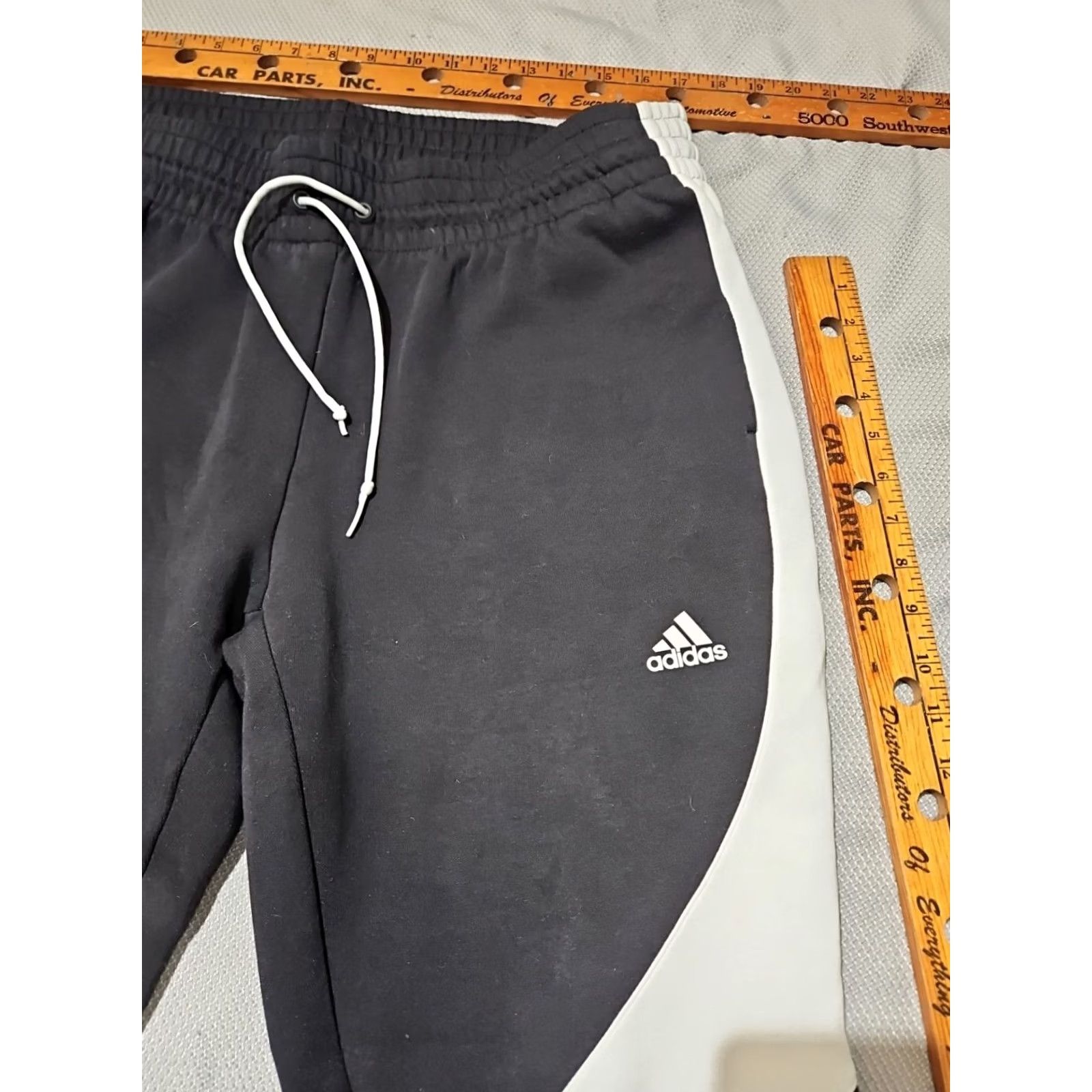 Adidas Adidas Pants Mens XL Black White Knit Colorblock Active Lounge Jogger Drawstring Size US 36 / EU 52 - 4 Thumbnail