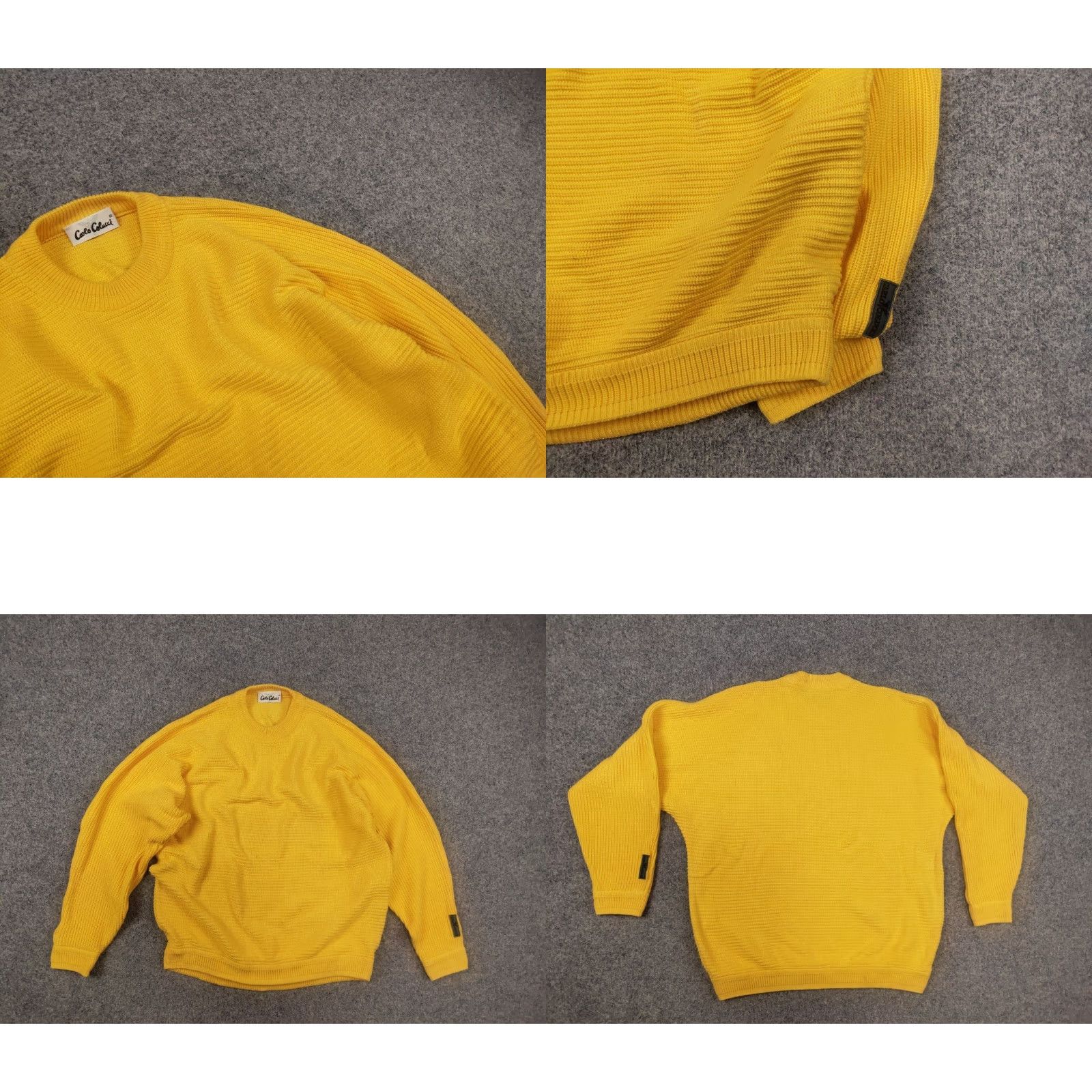 Carlo Colucci VINTAGE Carlo Colucci Logo Yellow Knit Cotton Blend Sweater M Wool? No, Cotton Blend Size US M / EU 48-50 / 2 - 8 Thumbnail