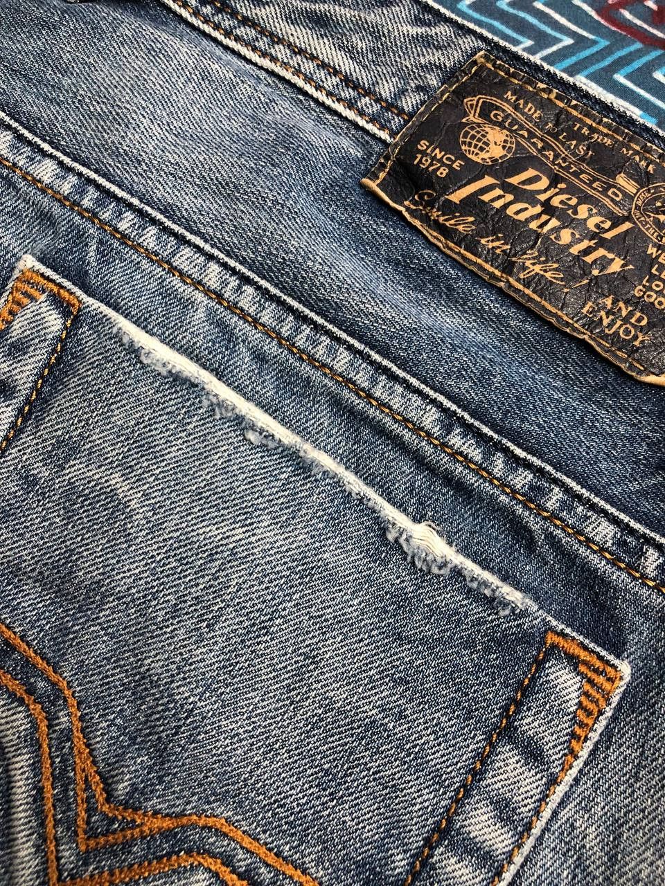 Diesel × Vintage Vintage Y2K Diesel Washed Distressed Denim Jeans Slim Size US 33 - 7 Thumbnail