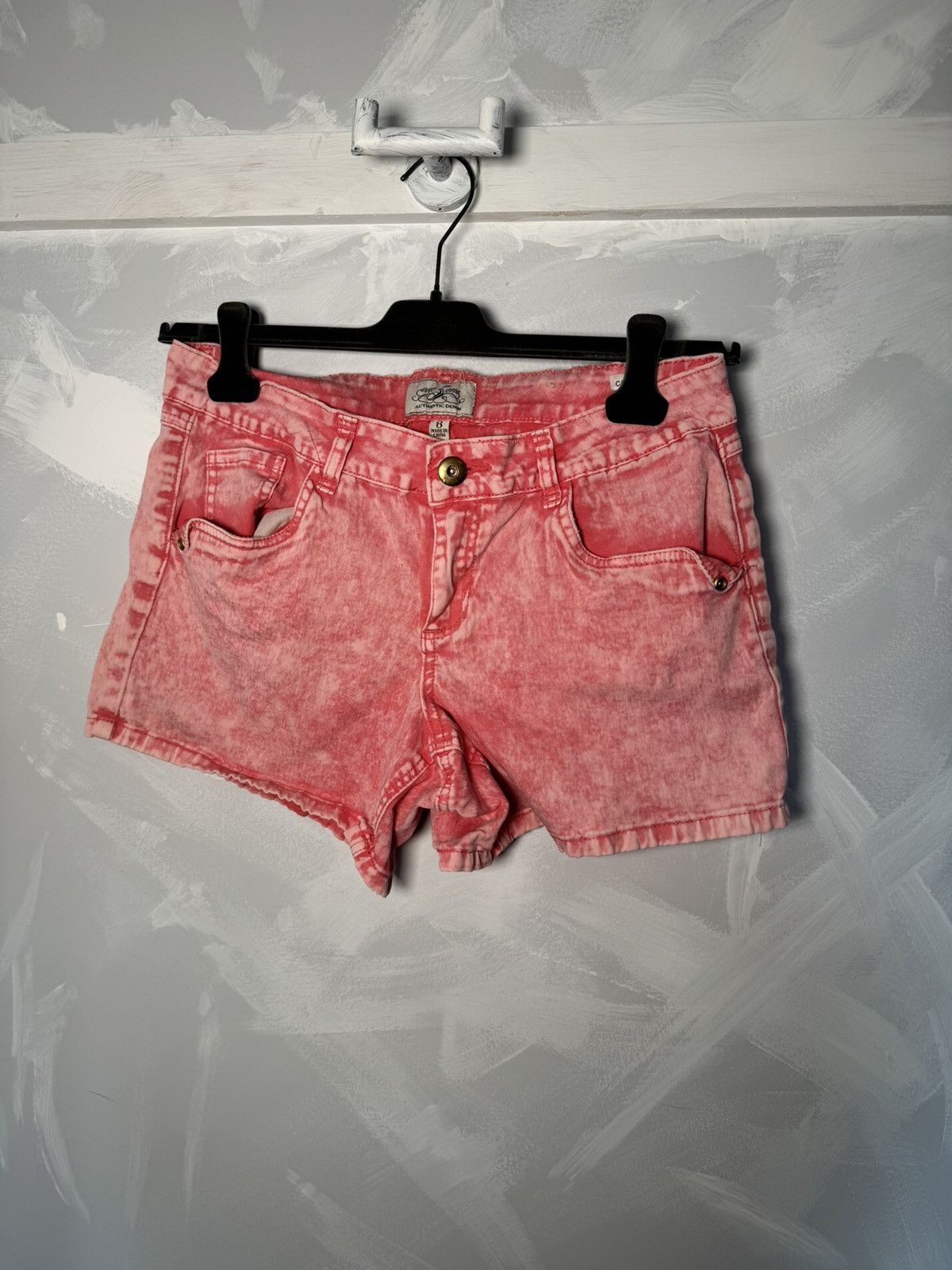 Pink × Vintage One 5 One Pink Bleached Denim Jean Shorts Barbie Size 27" / US 4 / IT 40 - 1 Thumbnail