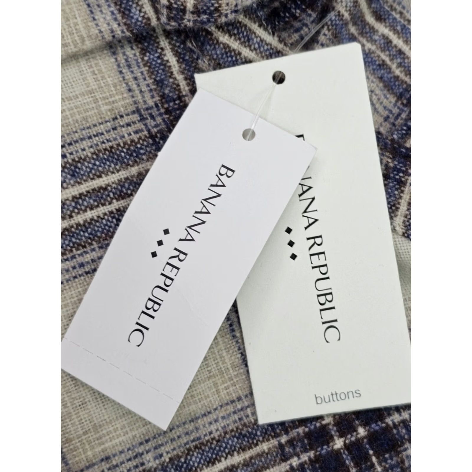 Banana Republic Banana Republic Wool Blend Plaid Flannel Button Shirt Women XL Natural Beige NWT Size XL / US 12-14 / IT 48-50 - 3 Thumbnail