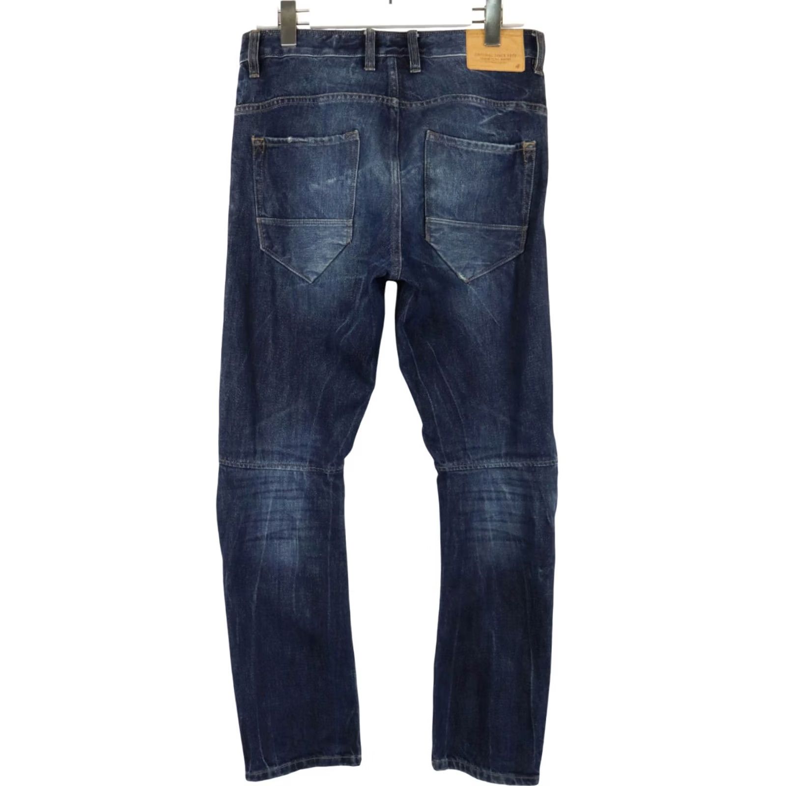 Jack & Jones JACK & JONES Stan Anti Fit Jeans Mens W31/L32 Faded Whiskers Button Fly Blue - Slim Denim - Buy Now Size US 31 - 2 Thumbnail
