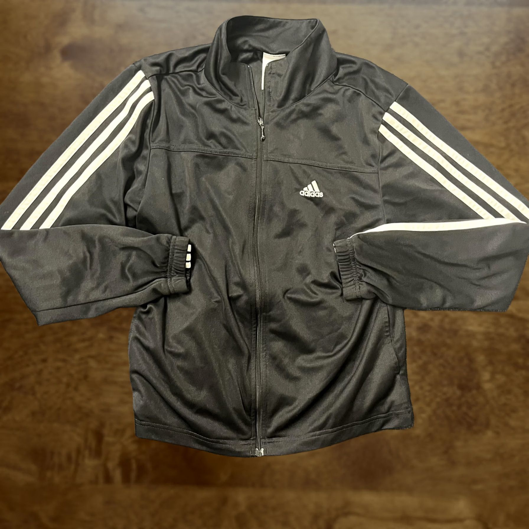 Adidas Adidas Jacket Womens Small Black Full Zip 3 Stripe Track Knit Athletic Soccer Size S / US 4 / IT 40 - 1 Thumbnail