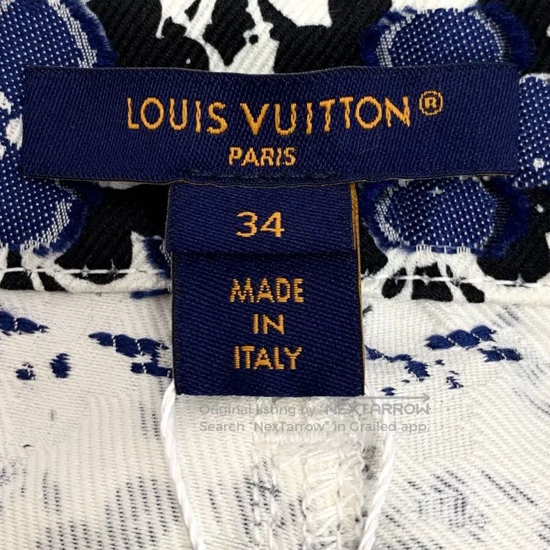 Louis Vuitton Louis Vuitton 24 Blue and White Floral Cotton Casual Denim Size US 34 / EU 50 - 5 Thumbnail