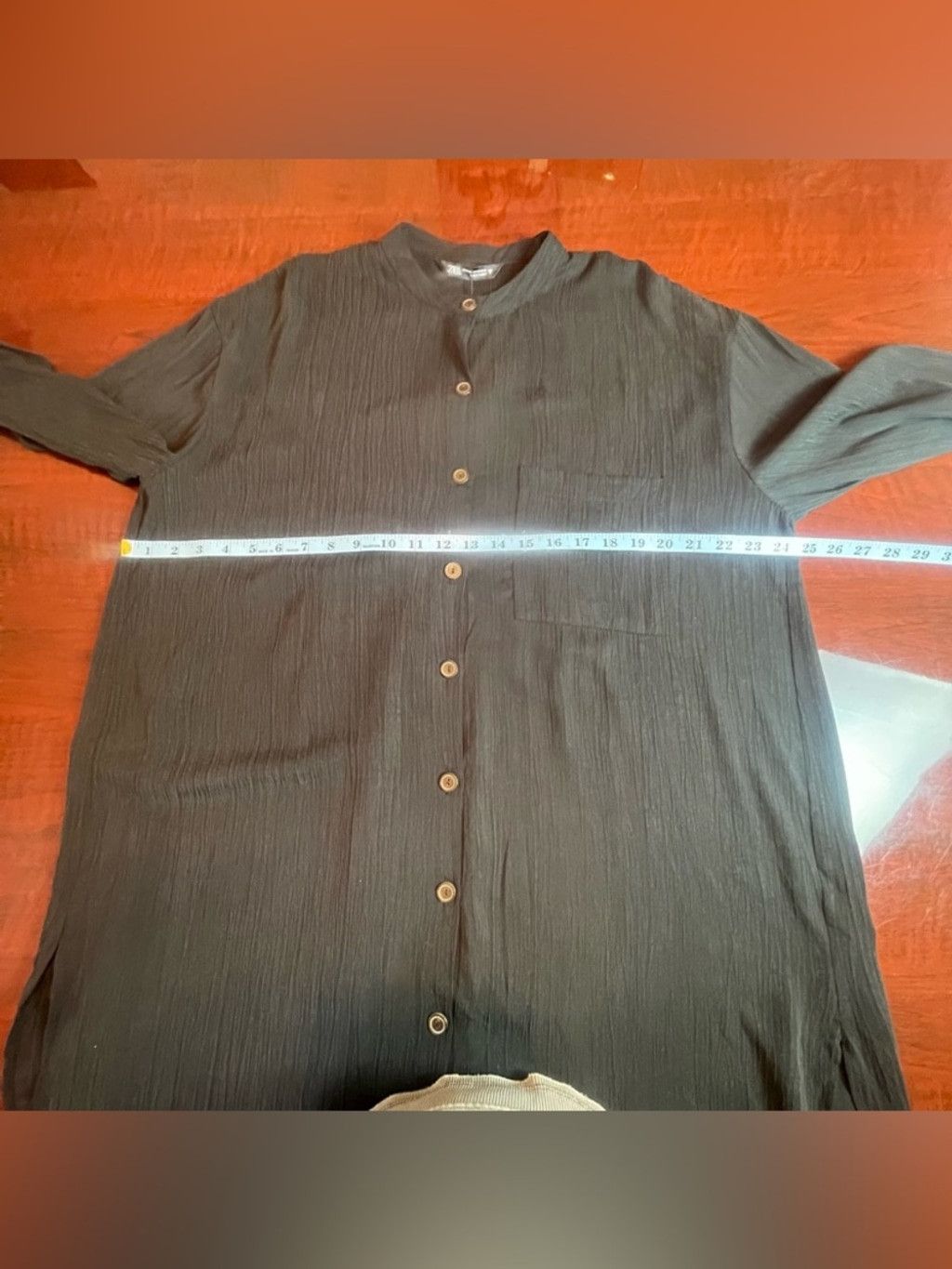 Zara ZARA Black Crinkle Oversized Shirt Tunic Sz S-M NWT Size M / US 6-8 / IT 42-44 - 5 Thumbnail