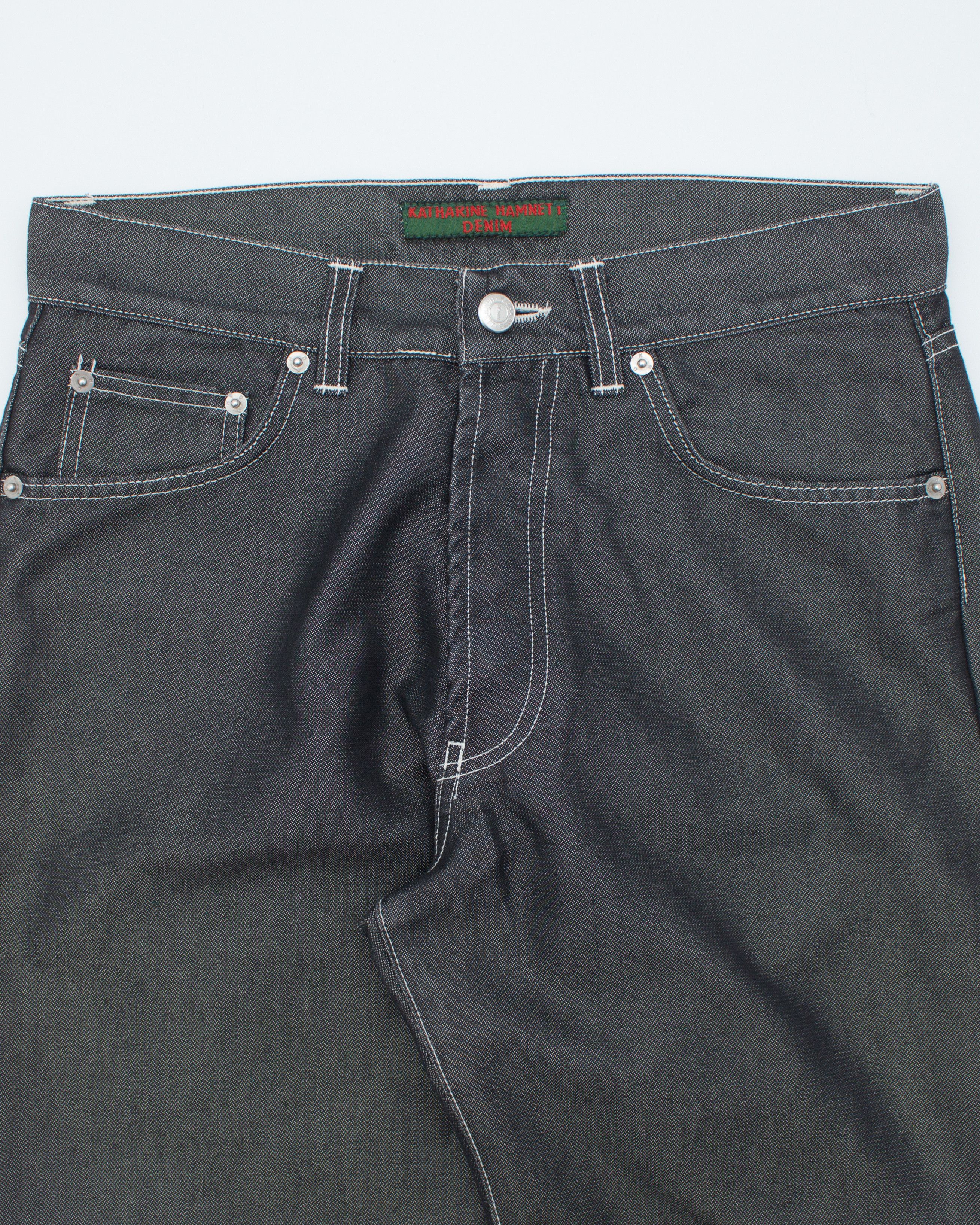Katharine Hamnett London Vintage Graphite Shine Button Fly Straight Leg Denim Size US 30 / EU 46 - 5 Thumbnail