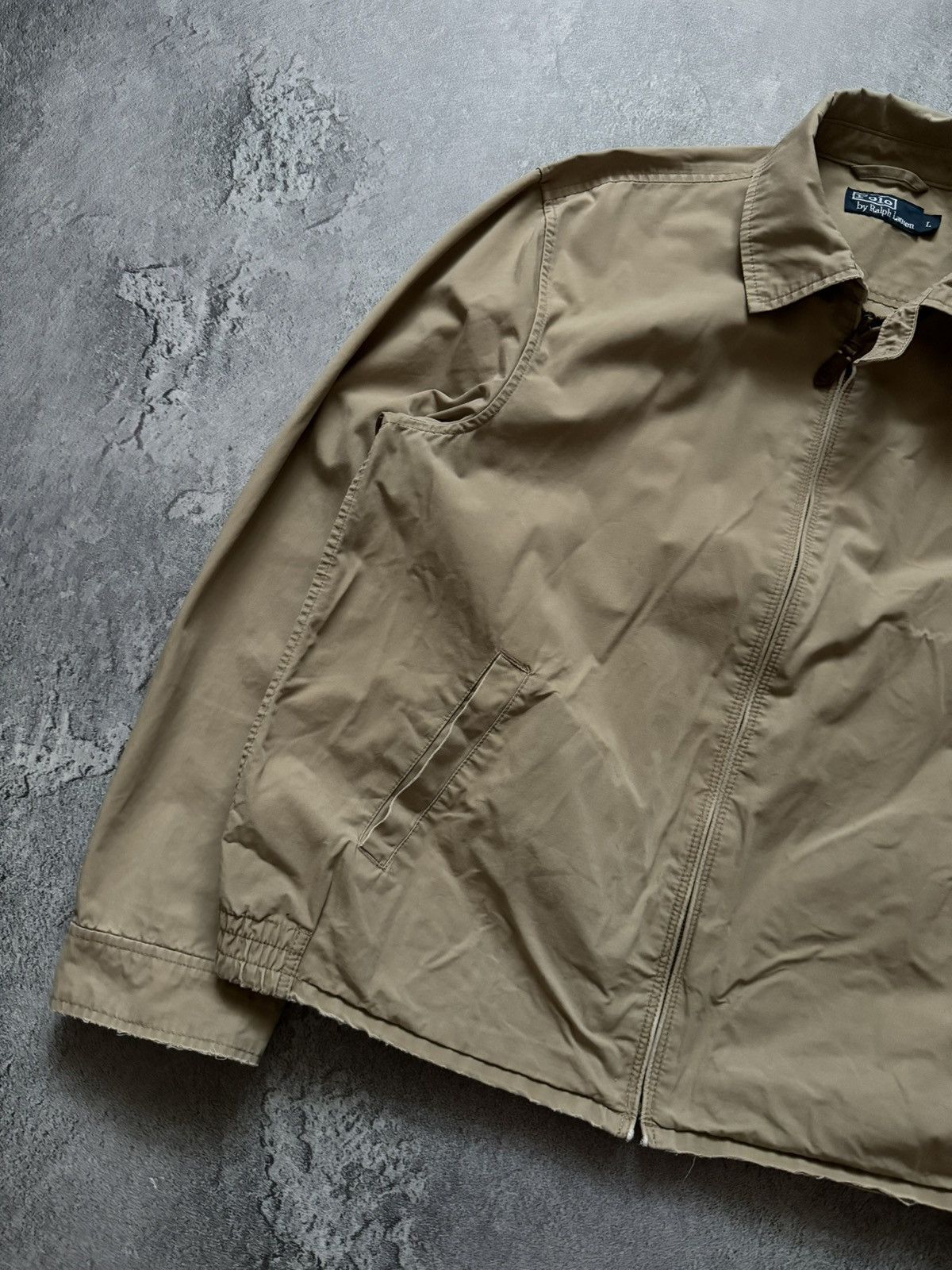 Polo Ralph Lauren × Ralph Lauren × Vintage Polo Ralph Lauren L beige distressed jacket bomber light Size US L / EU 52-54 / 3 - 6 Thumbnail