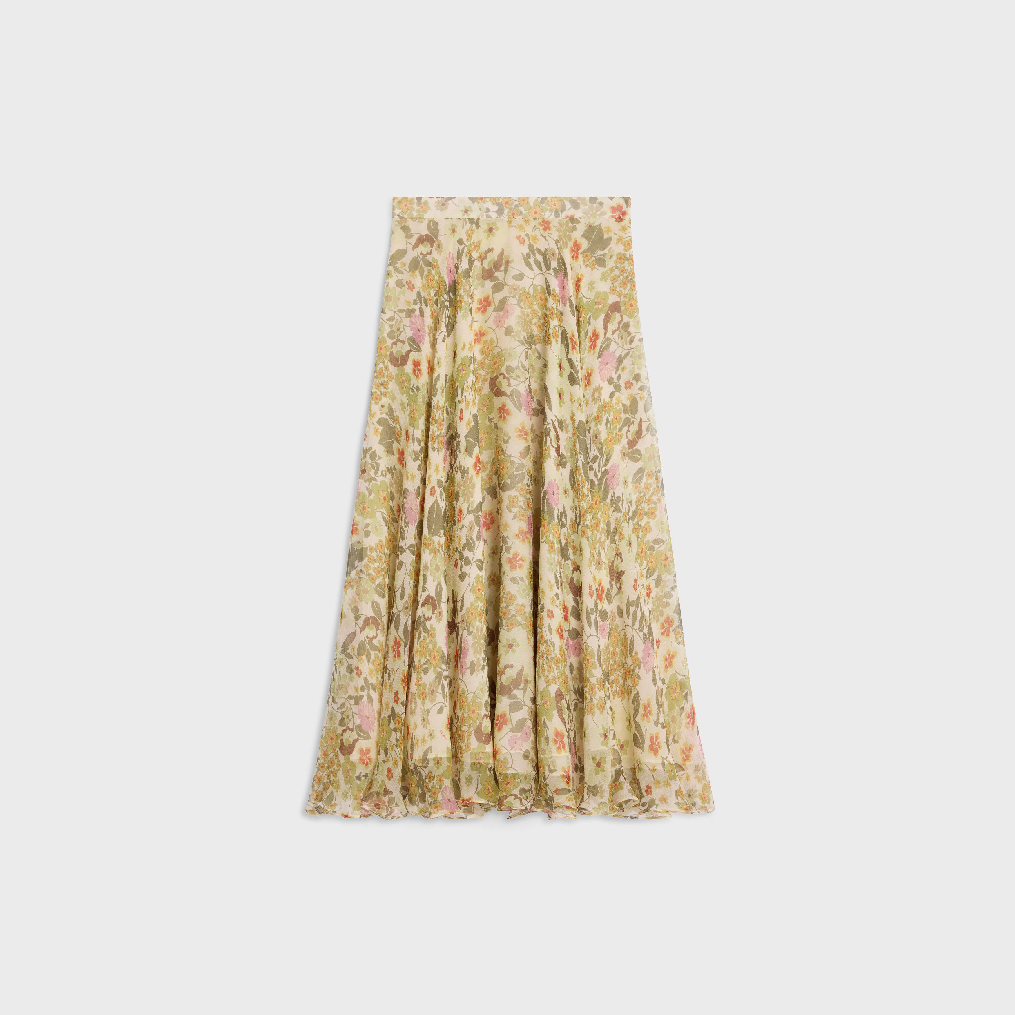 Celine o1bcso1str0925 2J3450I57 Midi Skirt in Crème/Multicolor Size 27" / US 4 / IT 40 - 1 Thumbnail