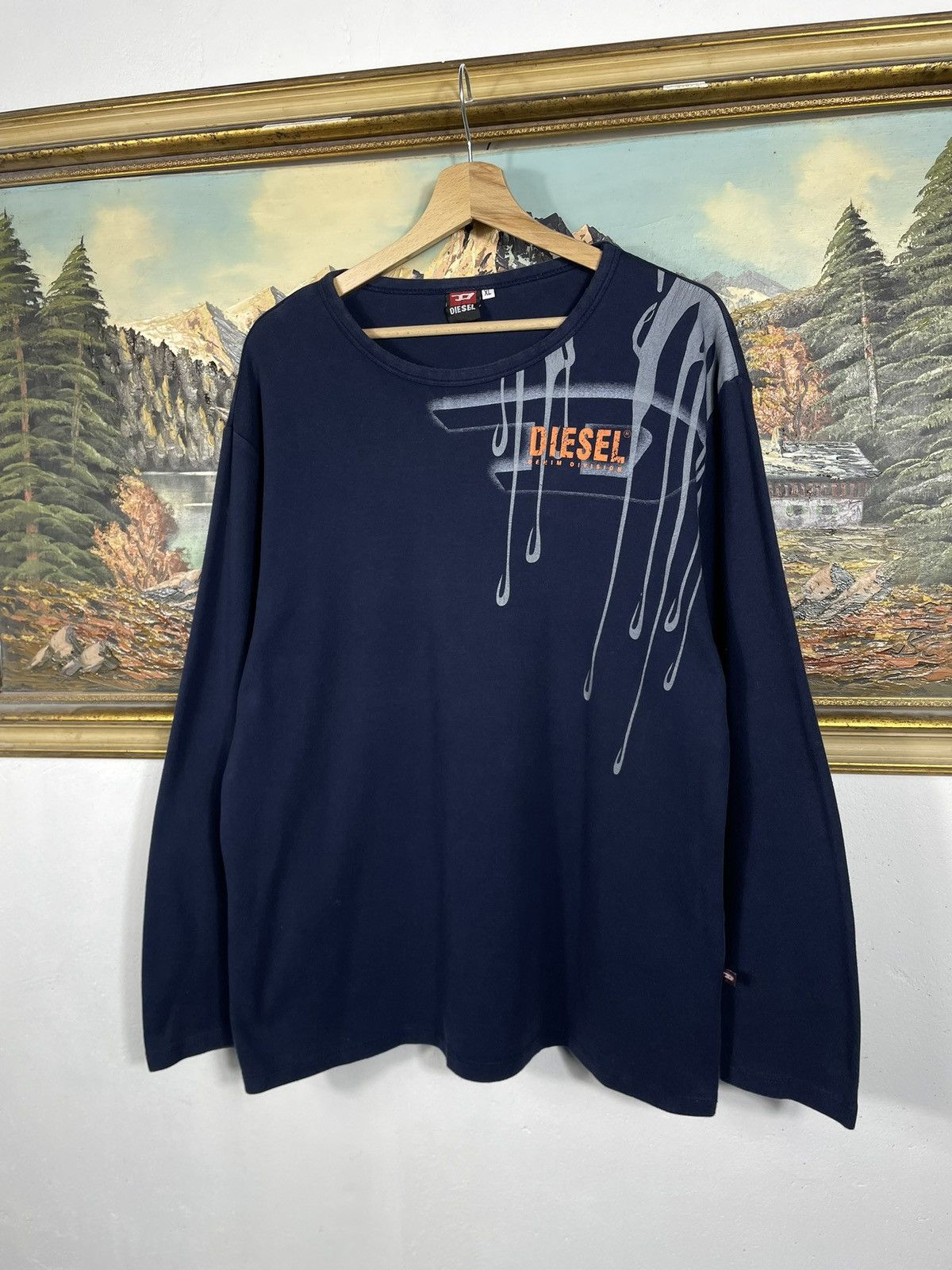 Diesel × Vintage Diesel Vintage Y2k Longsleeve Avant Garde Cyber Sweatshirt Size US XL / EU 56 / 4 - 4 Thumbnail