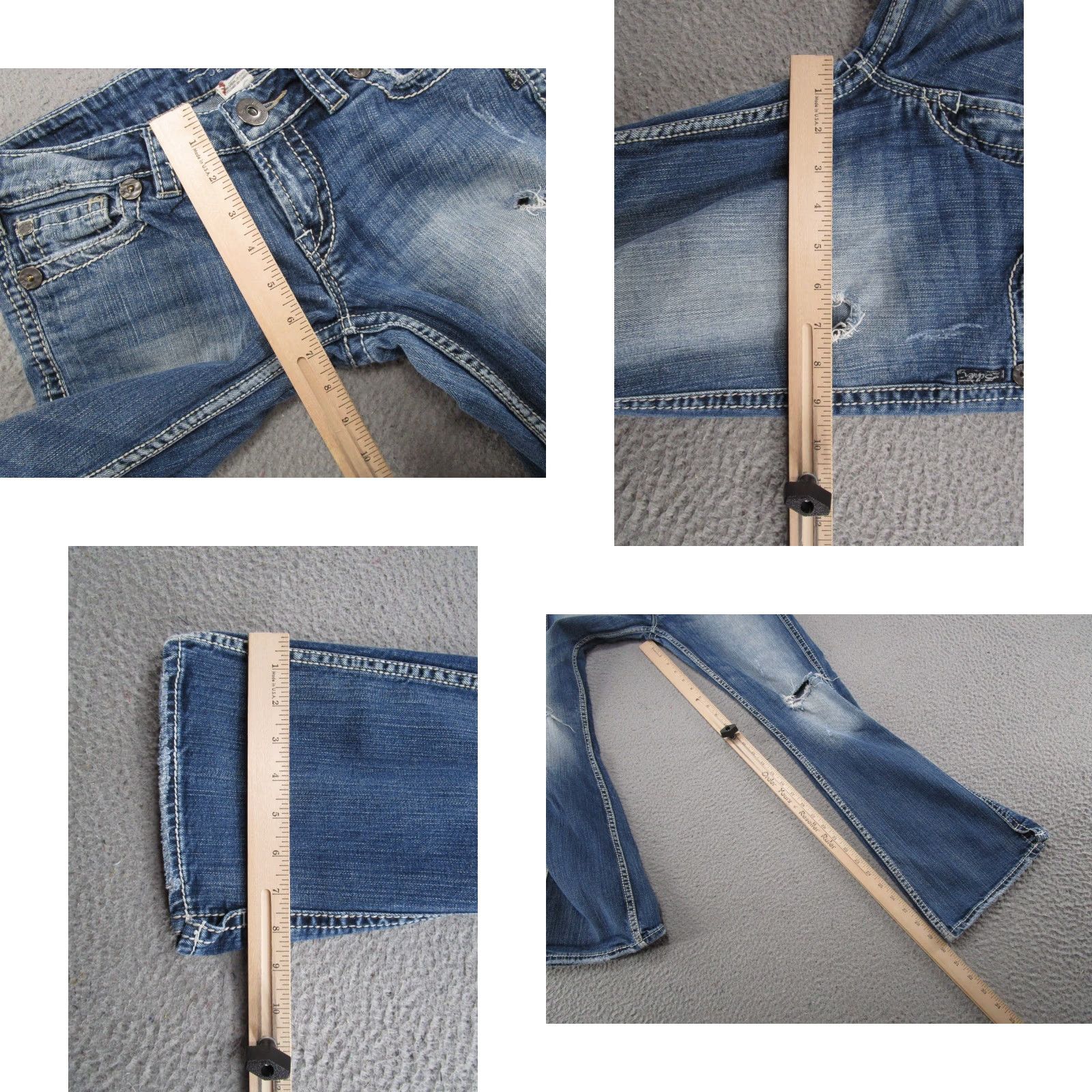 Silver Jeans Co. Y2K Silver Jeans Co Twisted Boot Cut Jeans Women's Tag Size 28x31 Blue Denim Cotton Blend 5-Pocket Design Regular Rise Low Waist Womens Size 28" / US 6 / IT 42 - 8 Thumbnail