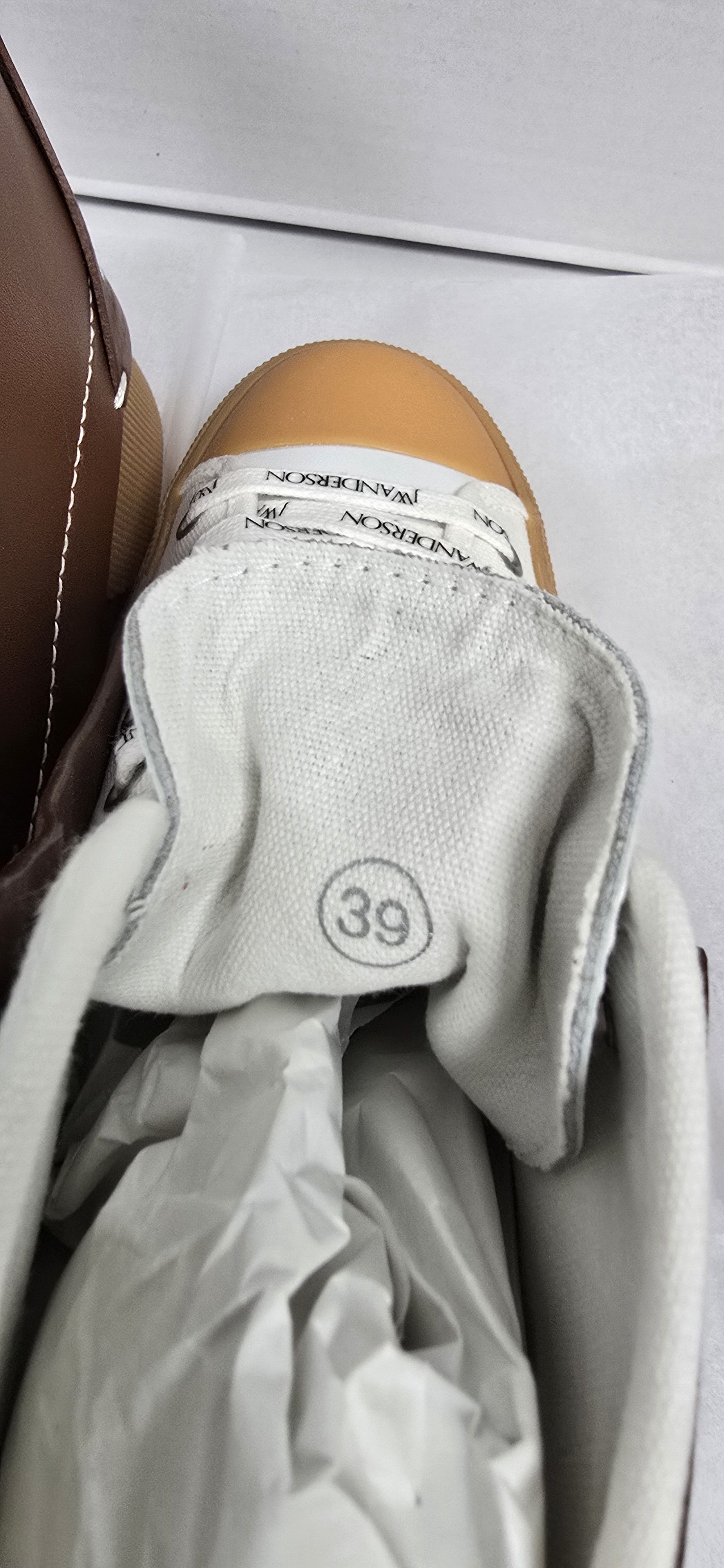 JW Anderson High Top Platform Sneakers White Brown RRP $450 Size US 9 / IT 39 - 5 Thumbnail